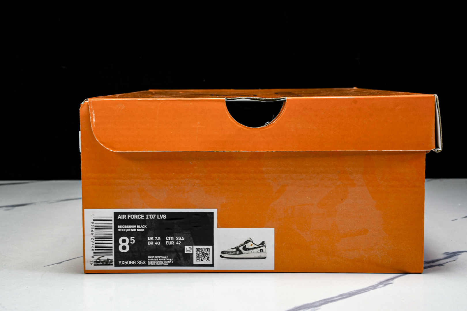  NK Air Force 1'07 Low LV联名 前掌黑牛仔 空军一号低帮休闲板鞋 YX5066-