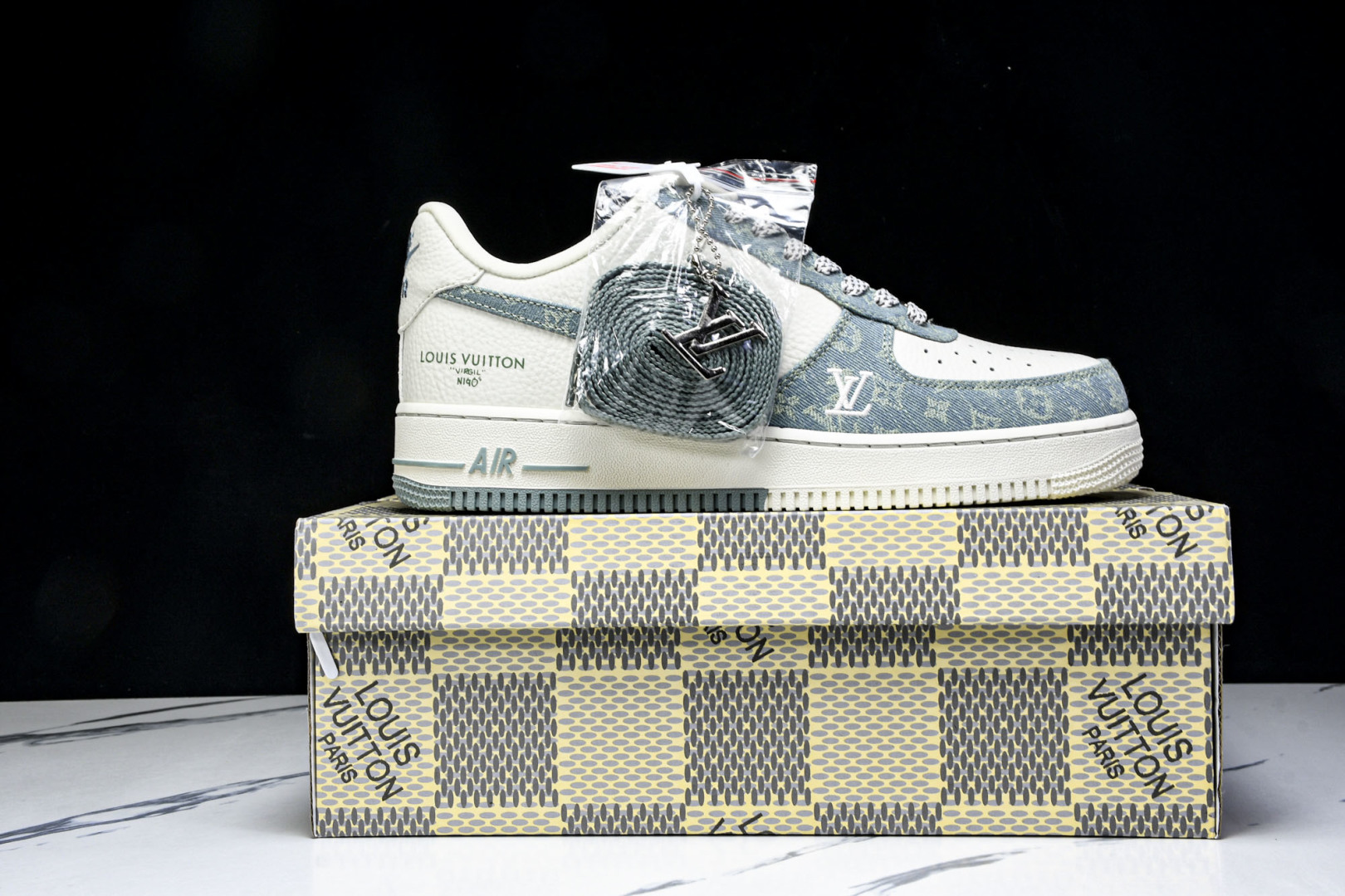  NK Air Force 1'07 Low LV联名 青色牛仔 空军一号定制休闲板鞋 SC0601-5
