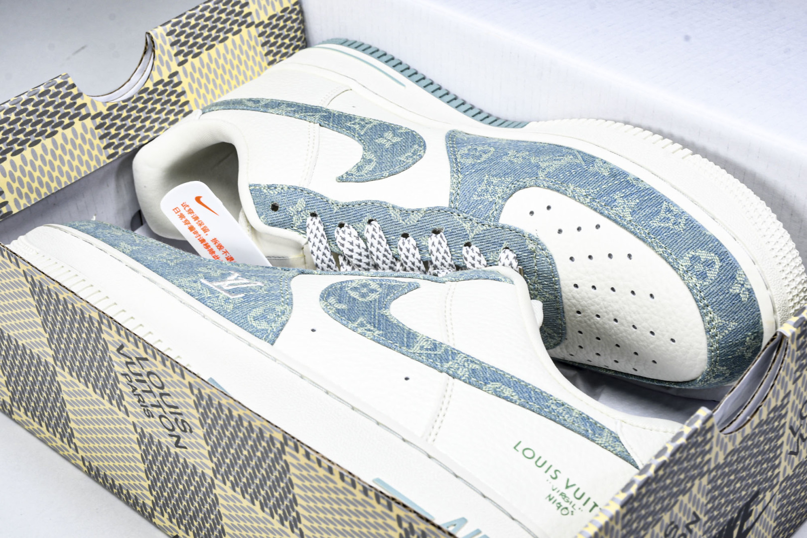  NK Air Force 1'07 Low LV联名 青色牛仔 空军一号定制休闲板鞋 SC0601-5