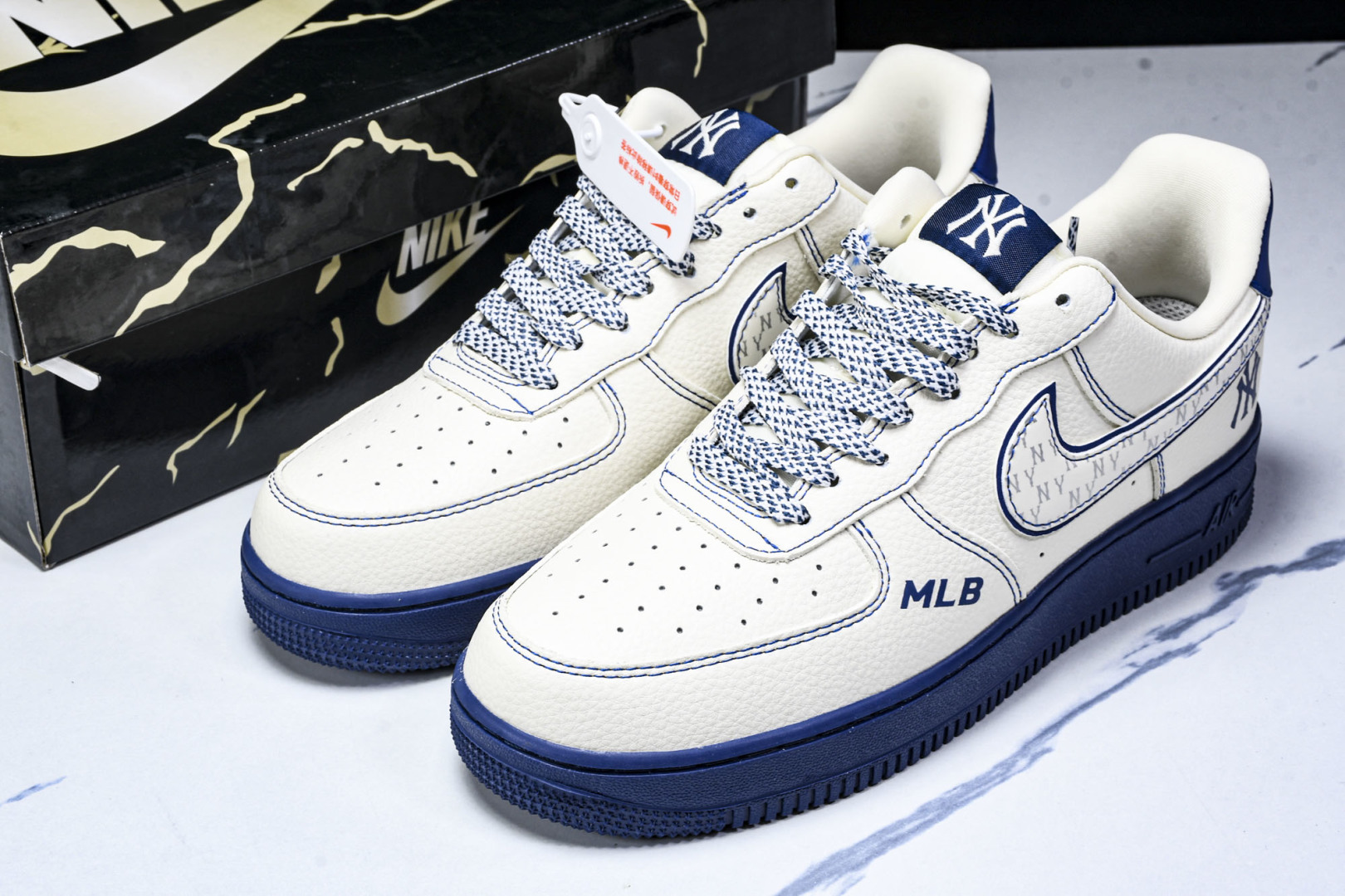  NK Air Force 1'07 Low MLB联名 米蓝线反光 空军一号低帮休闲板鞋 KJ1688