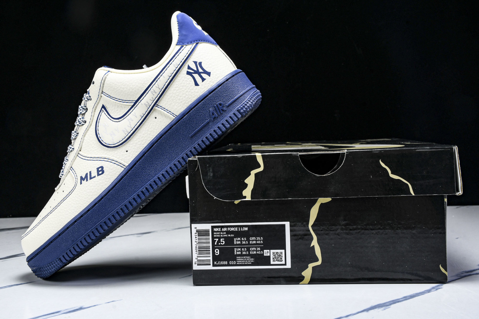  NK Air Force 1'07 Low MLB联名 米蓝线反光 空军一号低帮休闲板鞋 KJ1688