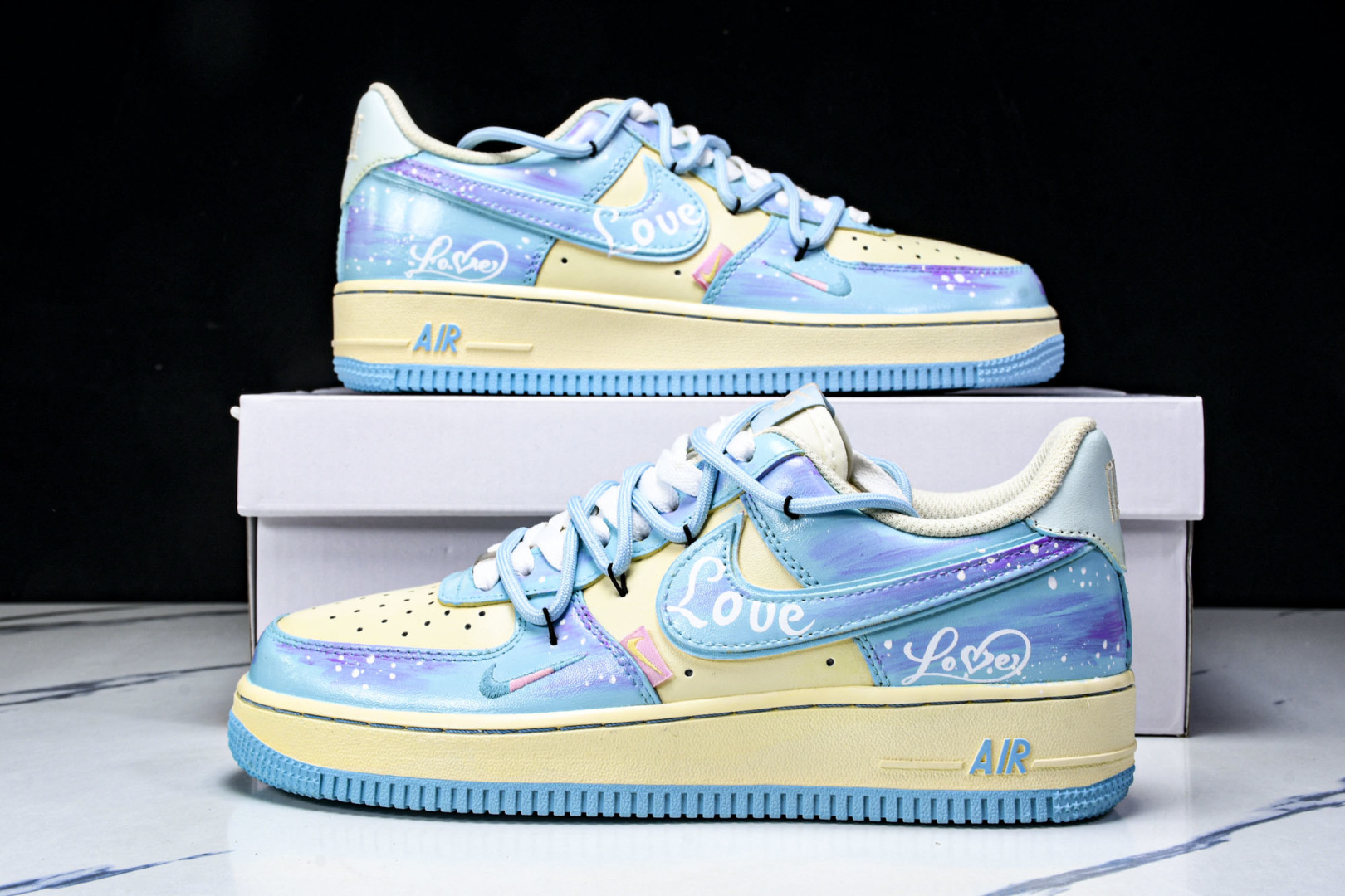  NK Air Force 1'07 Low Sweet Dream of Sea Salt 手绘涂鸦 