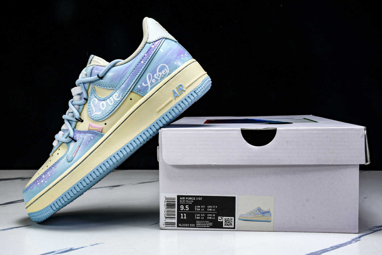  NK Air Force 1'07 Low Sweet Dream of Sea Salt 手绘涂鸦 