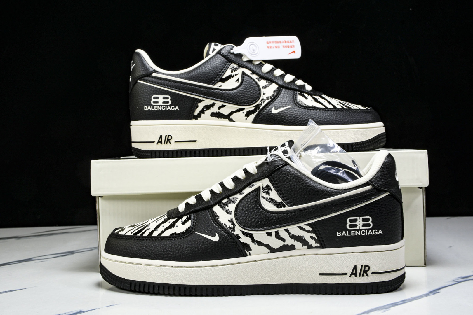 NK Air Force 1'07 Low 巴黎世家联名 雪山米白黑 空军一号低帮休闲板鞋 HJ331