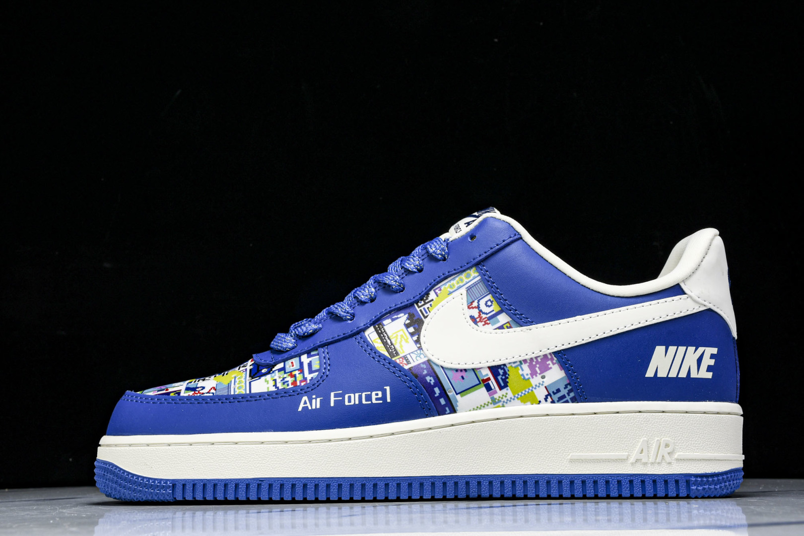  NK Air Force 1'07 Low 耐克联名 双拼蓝白勾 空军一号低帮休闲板鞋 KJ1688-