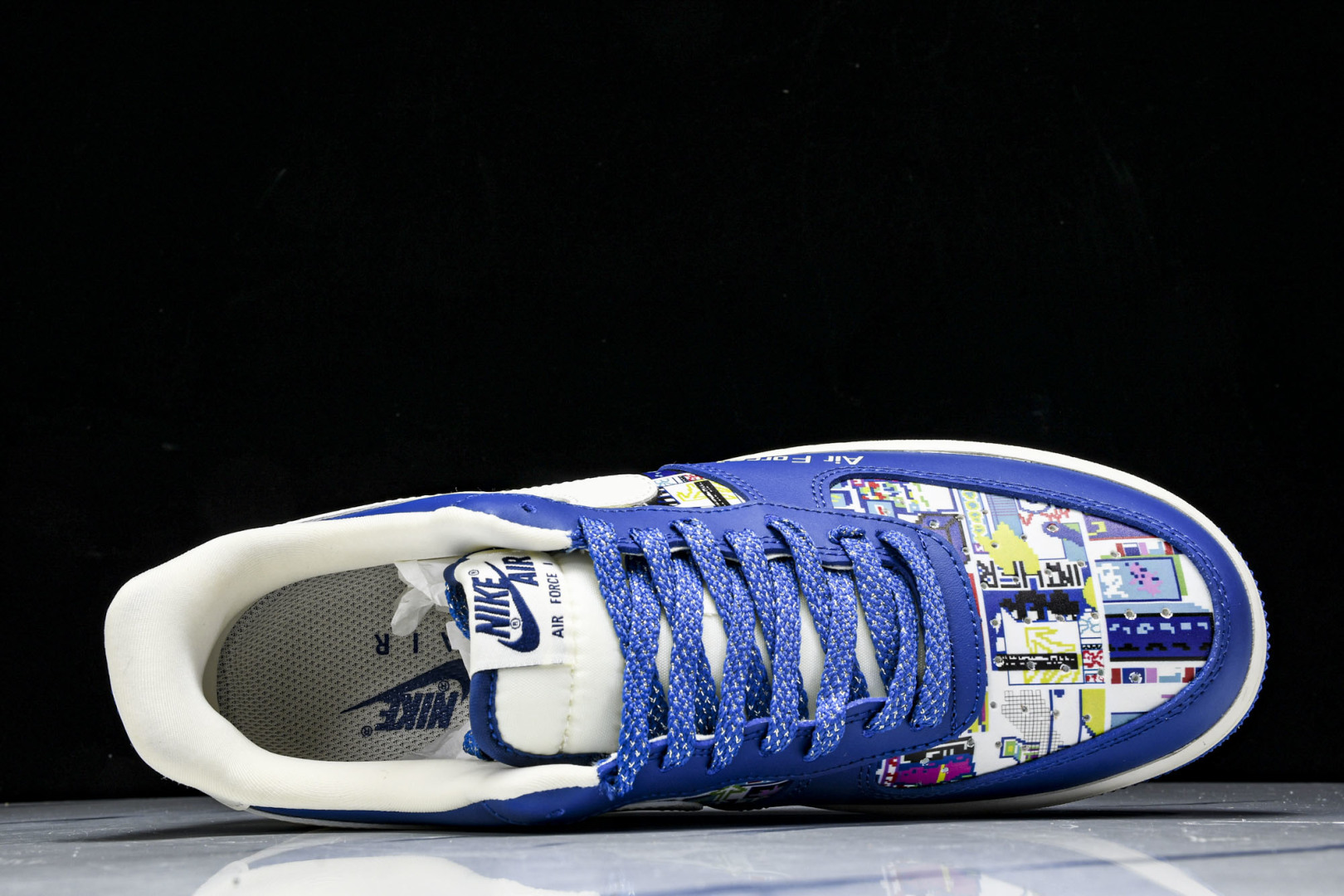  NK Air Force 1'07 Low 耐克联名 双拼蓝白勾 空军一号低帮休闲板鞋 KJ1688-