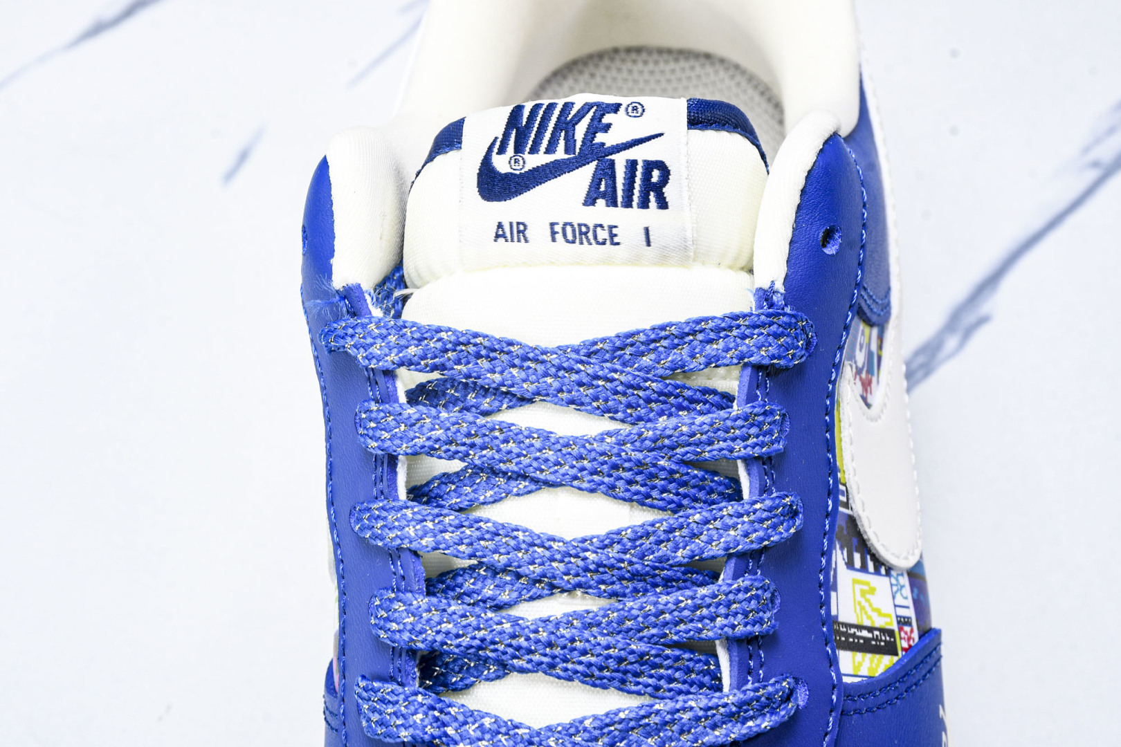 NK Air Force 1'07 Low 耐克联名 双拼蓝白勾 空军一号低帮休闲板鞋 KJ1688-