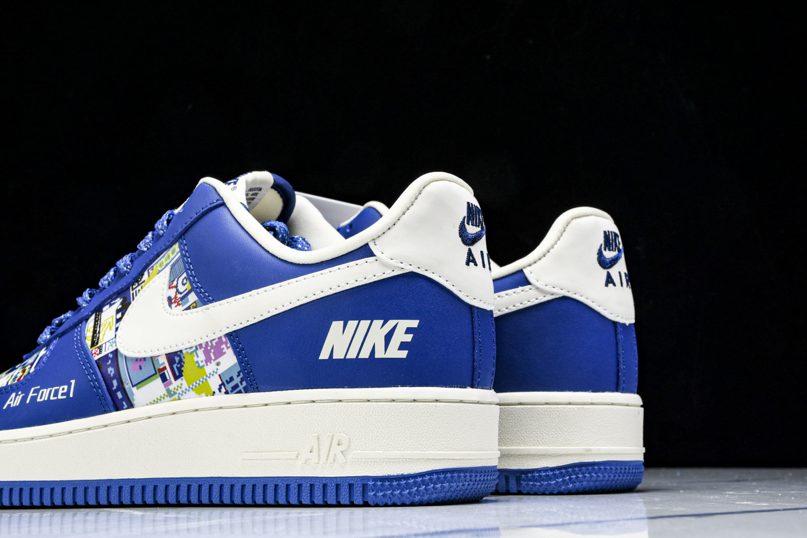  NK Air Force 1'07 Low 耐克联名 双拼蓝白勾 空军一号低帮休闲板鞋 KJ1688-