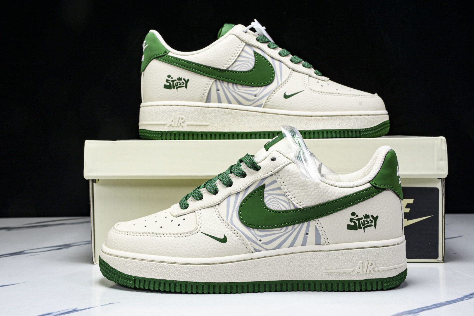  NK Air Force 1'07 Low 斯图西联名 米绿反光 空军一号低帮休闲板鞋 HJ3318-