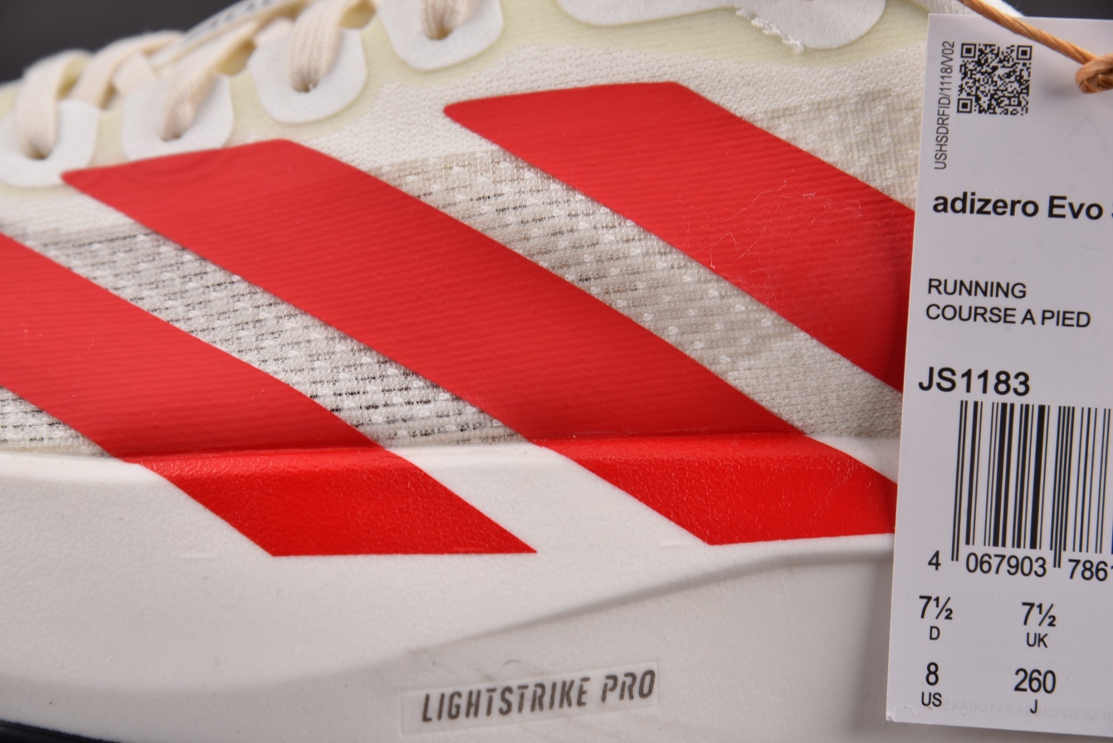  AD Adizero EVO SL Off White Better Scarlet 米红 JS118