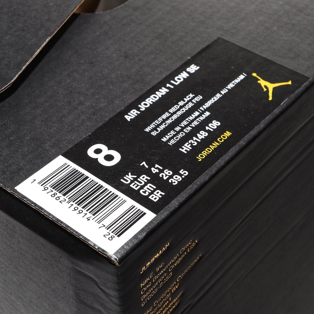 外贸版Air Jordan 1 Low 系列黑白 HF3148-106 尺寸 36 36.5 37.5 