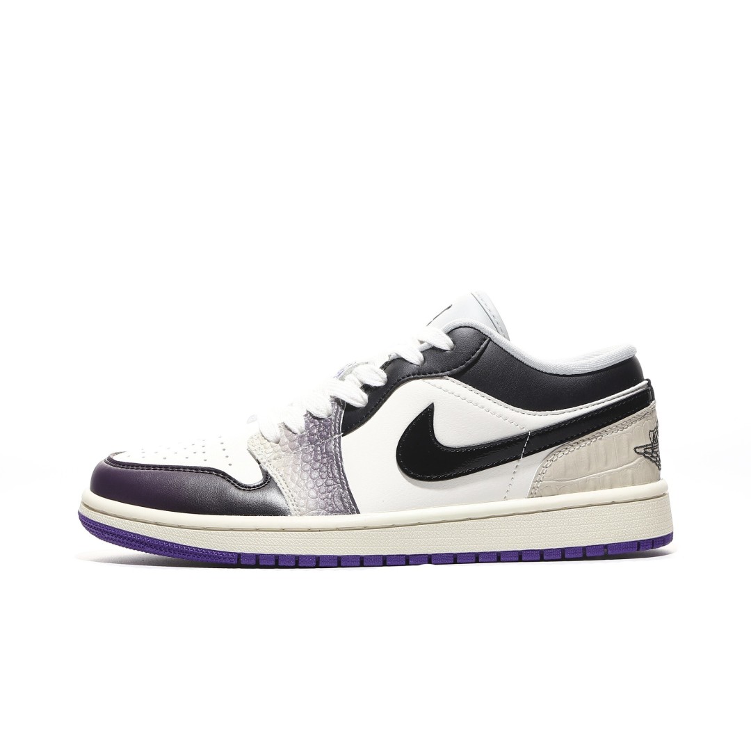 外贸版Air Jordan 1 Low系列白黑紫 HF5759-101 尺寸 36 36.5 37.5 