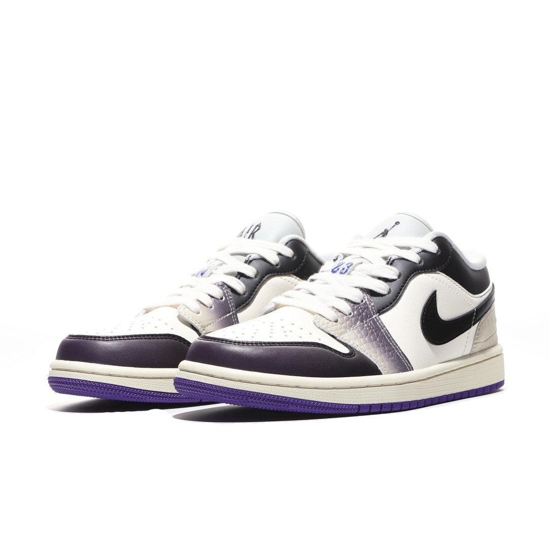 外贸版Air Jordan 1 Low系列白黑紫 HF5759-101 尺寸 36 36.5 37.5 
