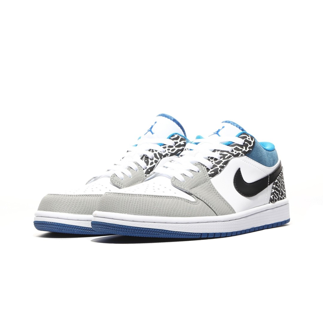 外贸版Air Jordan 1 Low系列爆裂纹白蓝 DM1199-140 尺寸 36 36.5 37.