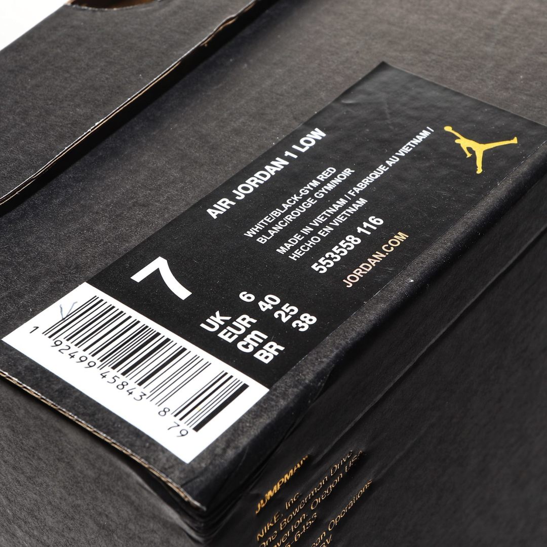 外贸版Air Jordan 1 Low系列黑脚趾 -116 尺寸 36 36.5 37.5 38 38.