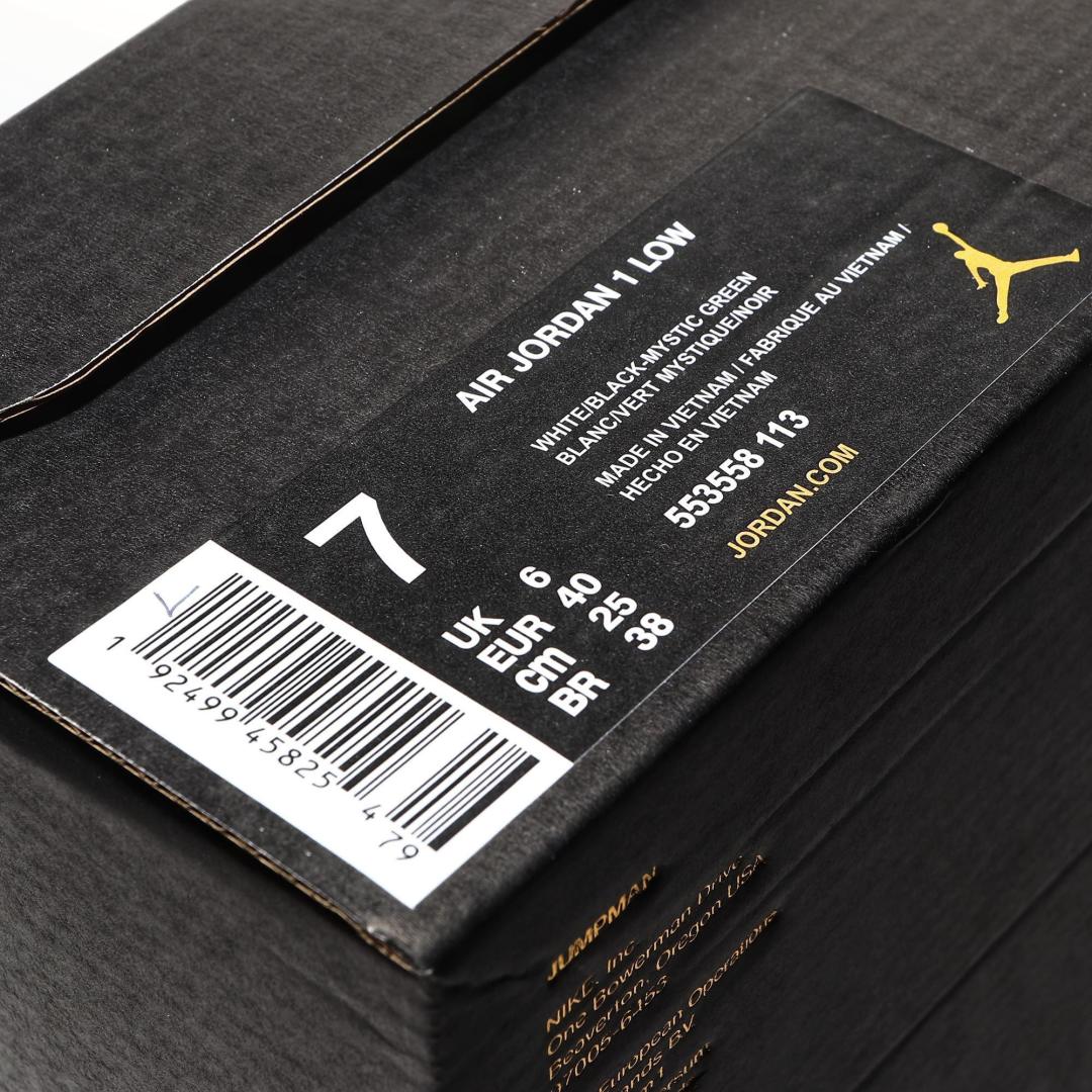 外贸版Air Jordan 1 Low系列黑绿脚趾 -113 尺寸 36 36.5 37.5 38 38