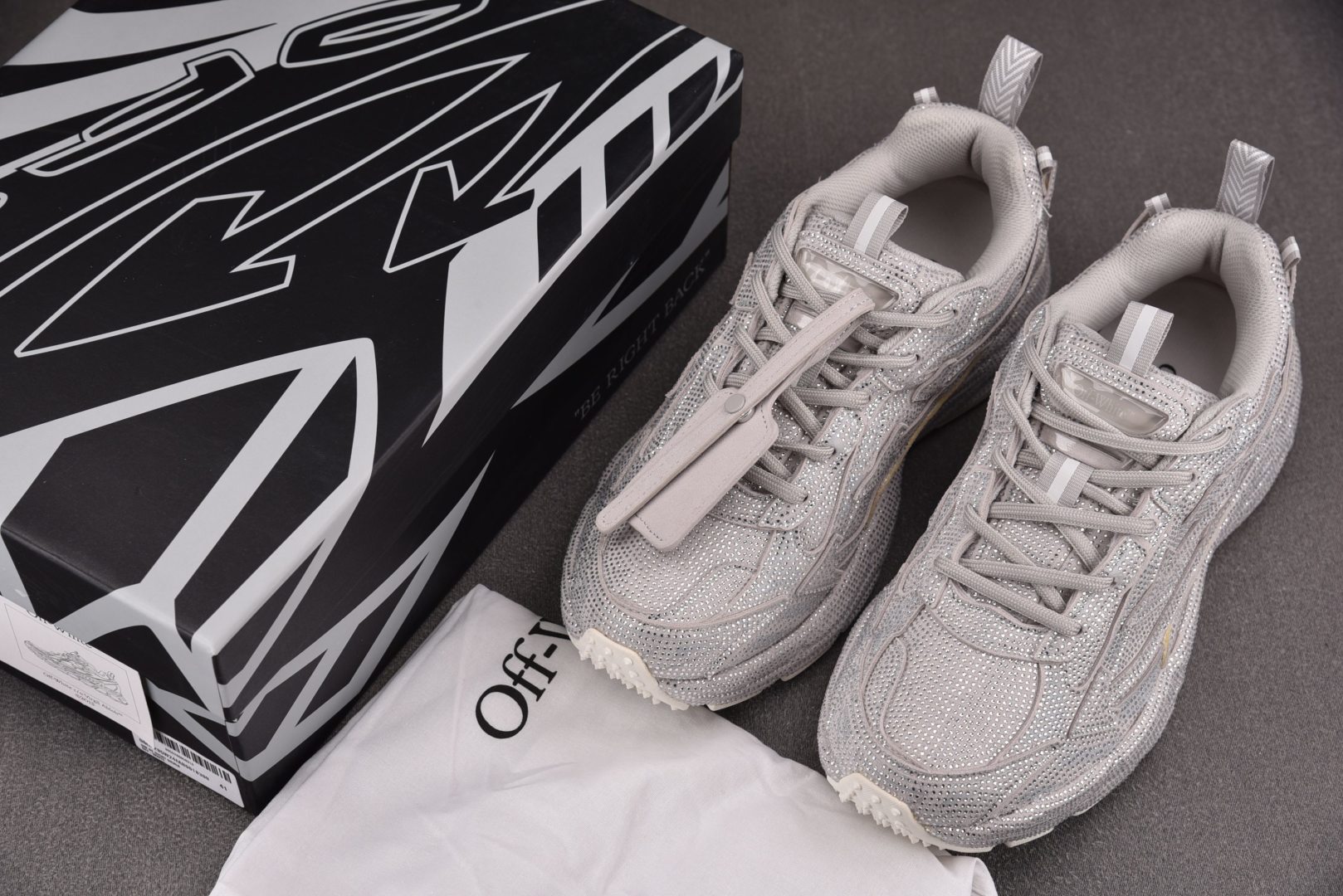 OFF 尺码36-47纯原版出品-OFF-WHITE Be Right Back 白灰 YZ002尺码3