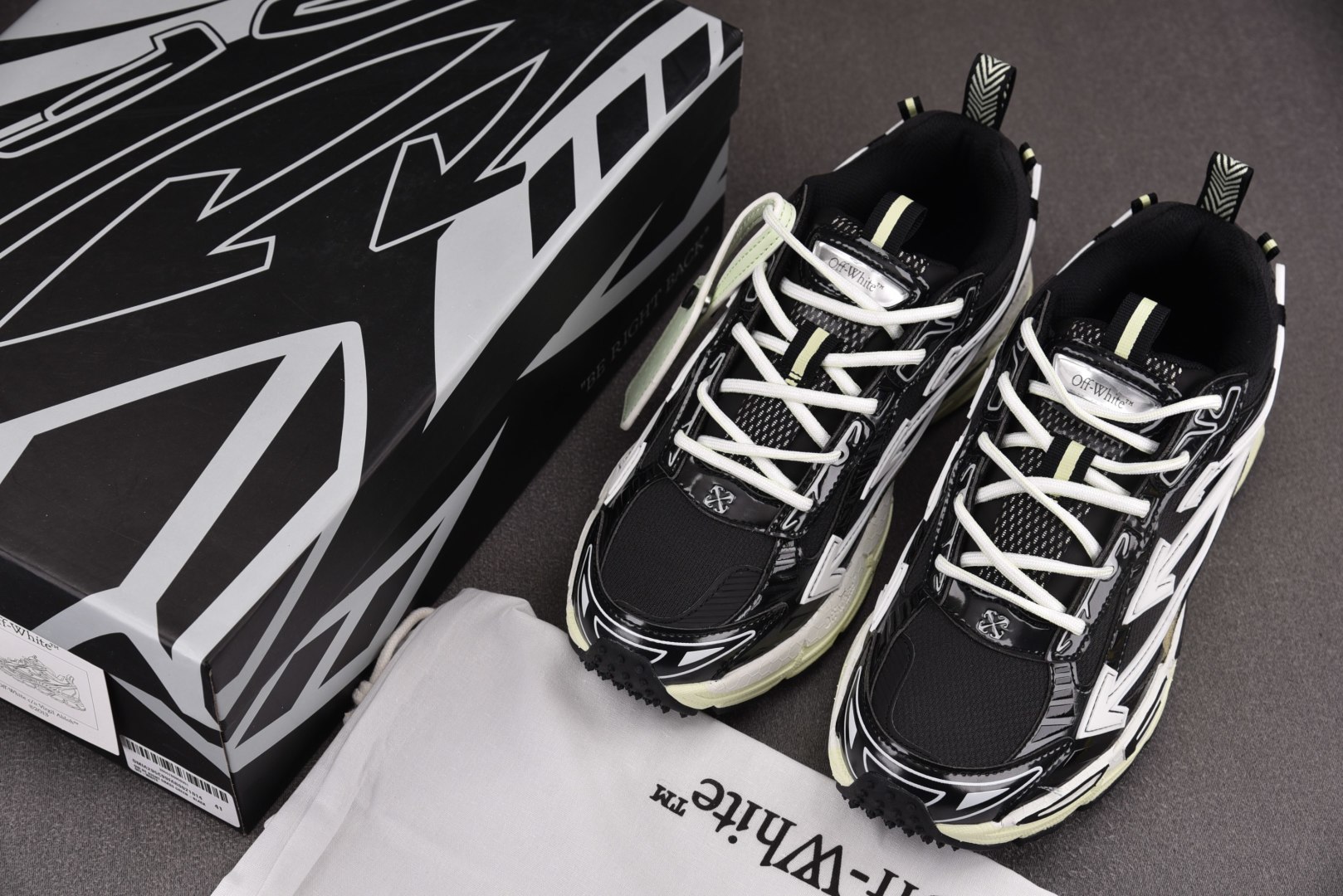 OFF 尺码36-47纯原版出品-OFF-WHITE Be Right Back 黑白 YZ002尺码3