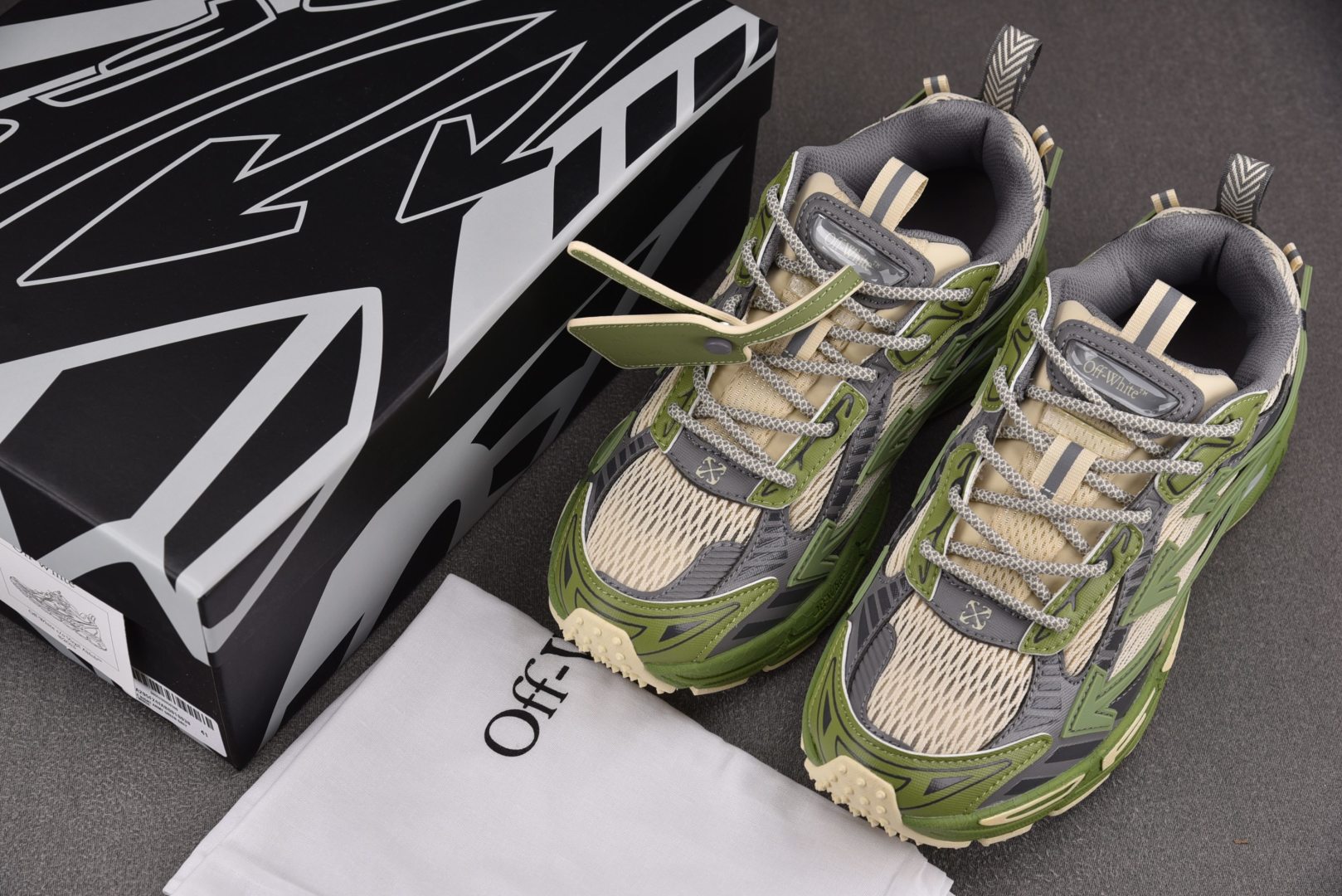 OFF 尺码36-47纯原版出品-OFF-WHITE Be Right Back 灰绿 YZ002尺码3