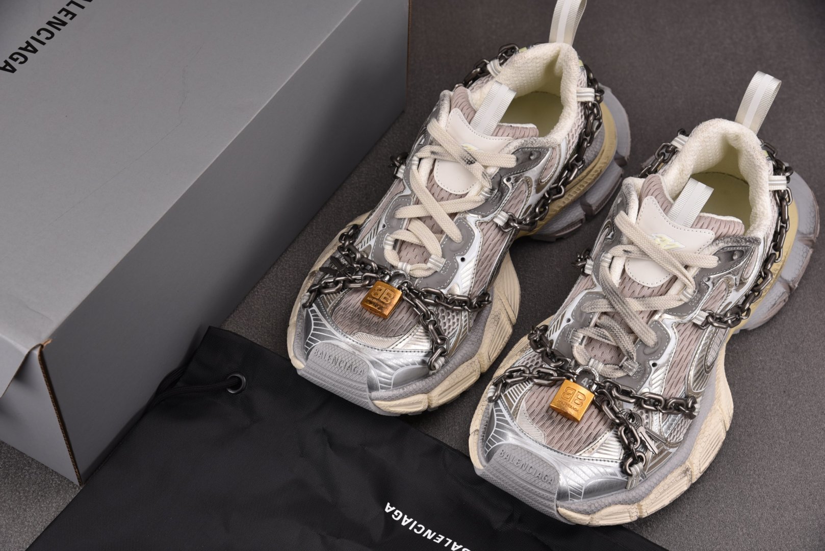 巴黎3XL 尺码:35-46纯原版出品-Balenciaga 3XL Chain 链条装饰 香槟金 YZ