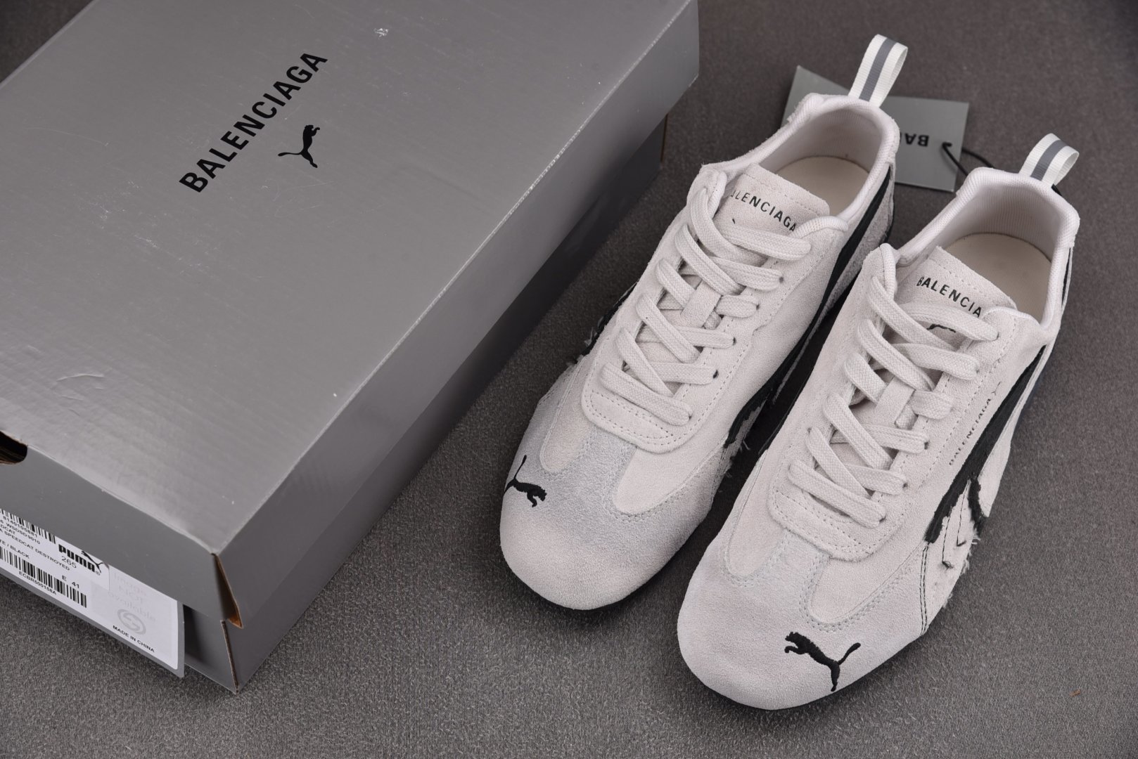 Puma 尺码:35-47纯原出品-Puma x Balenciaga Speedcat 做旧磨损 白黑