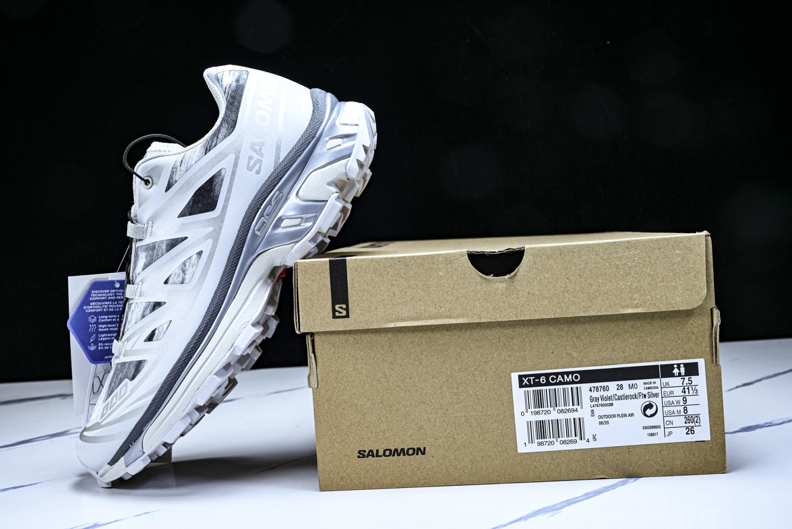 萨洛蒙 尺码:36-46纯原出品-SALOMON XT-6 CAMO 男女士低帮运动鞋灰紫色 YZ020