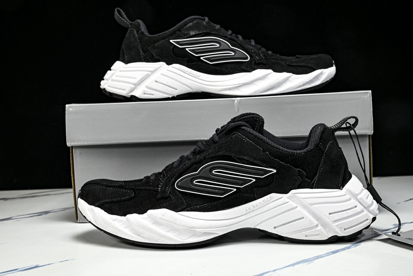 巴黎 尺码:35-46纯原出品-Balenciaga巴黎世家运动鞋男女舒适耐磨透气防滑黑白明线装饰 WM