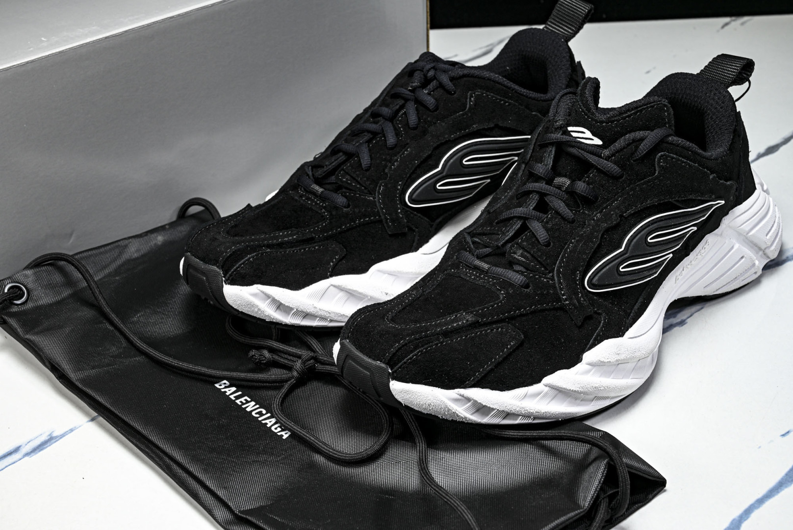 巴黎 尺码:35-46纯原出品-Balenciaga巴黎世家运动鞋男女舒适耐磨透气防滑黑白明线装饰 WM
