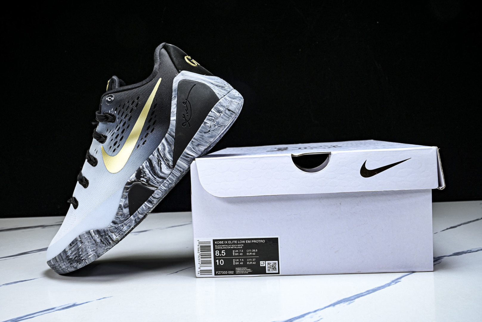 科比9 尺码:40-48.5纯原出品-Kobe 9 EM Low Protro Mambacita 黑白