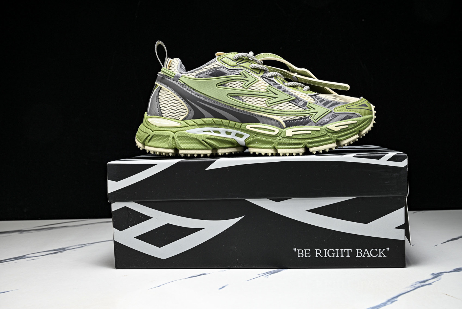 OFF OW 尺码:36-47纯原出品-OFF WHITE 黑白三箭头登山厚底老爹鞋增高男女运动休闲鞋 