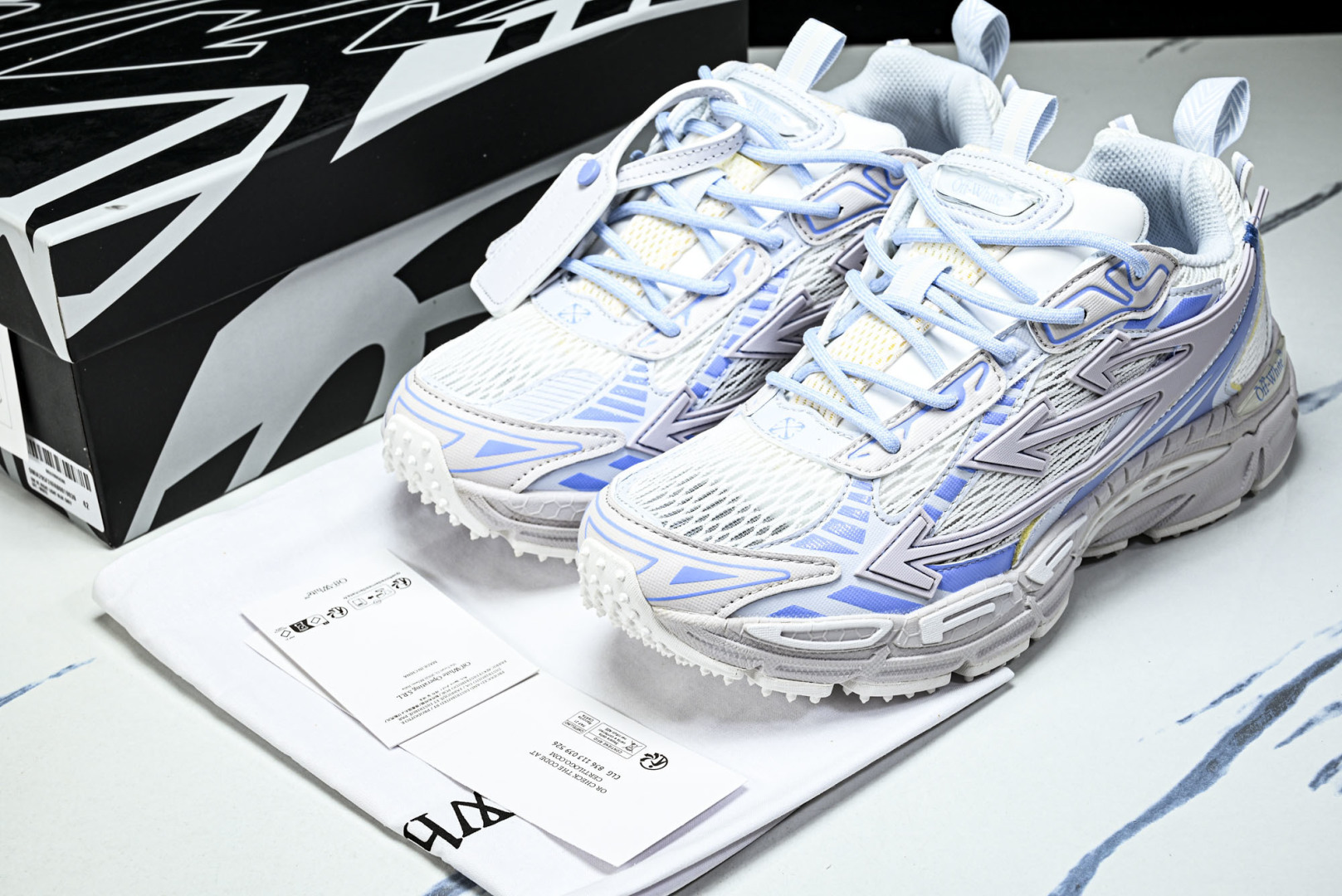 OFF OW 尺码:36-47纯原出品-OFF WHITE 黑白三箭头登山厚底老爹鞋增高男女运动休闲鞋 