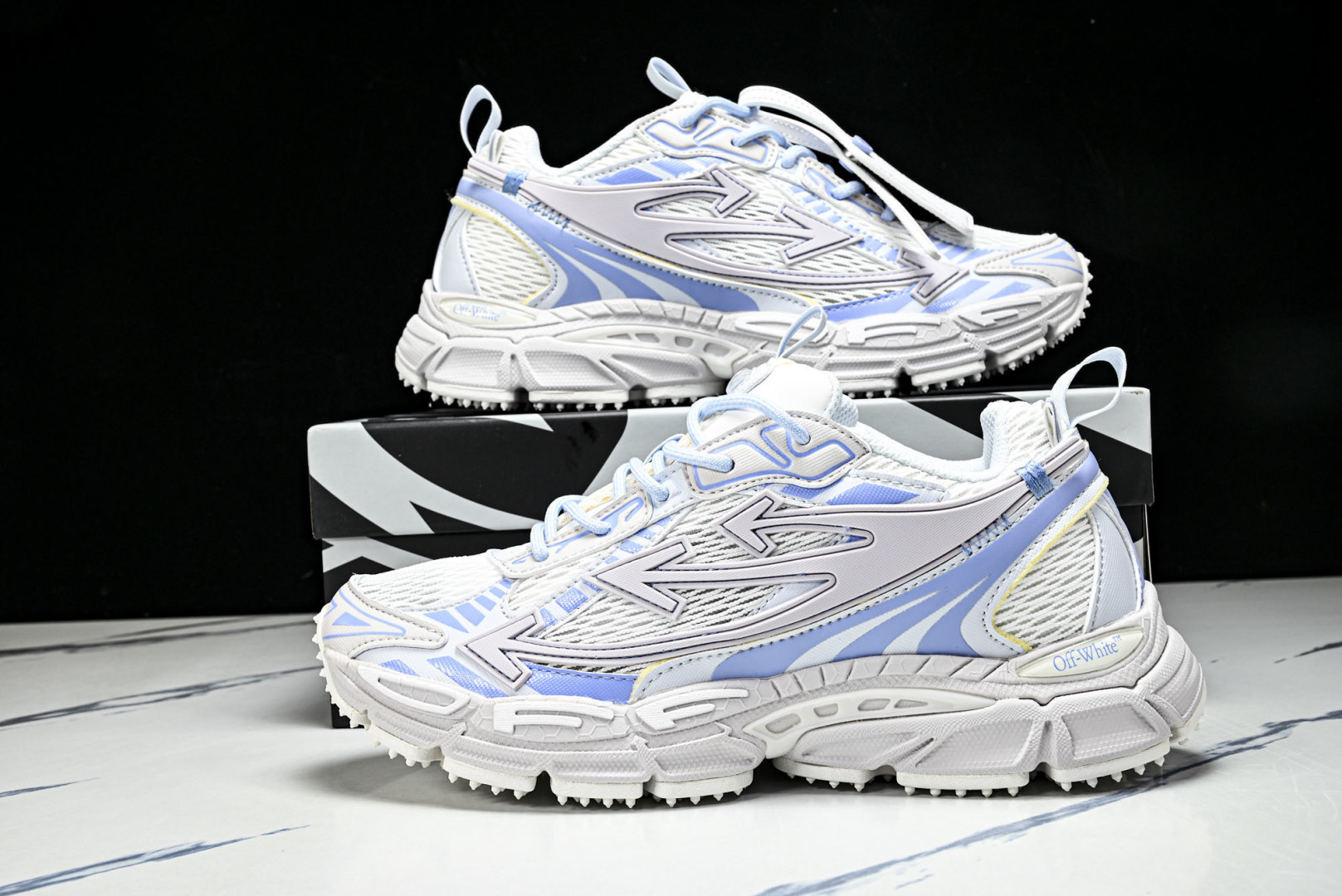 OFF OW 尺码:36-47纯原出品-OFF WHITE 黑白三箭头登山厚底老爹鞋增高男女运动休闲鞋 