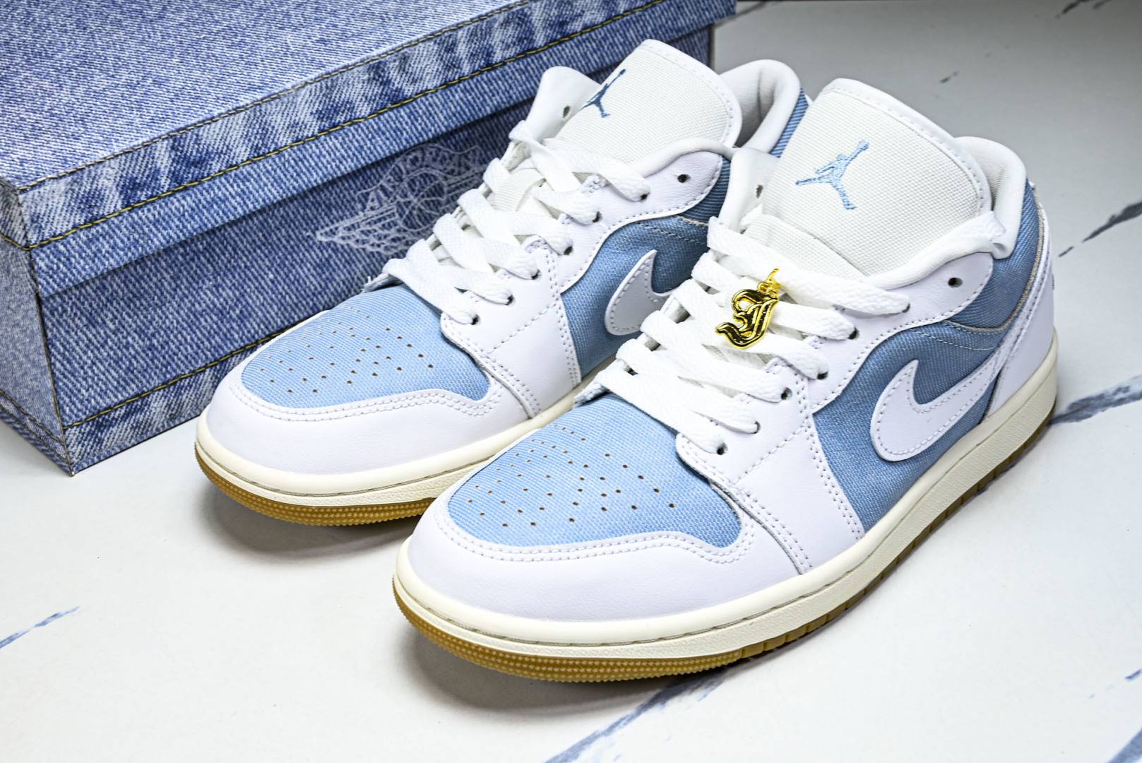 AJlow 尺码:40-46纯原出品-Air Jordan 1 Low Denim Worn Blue 