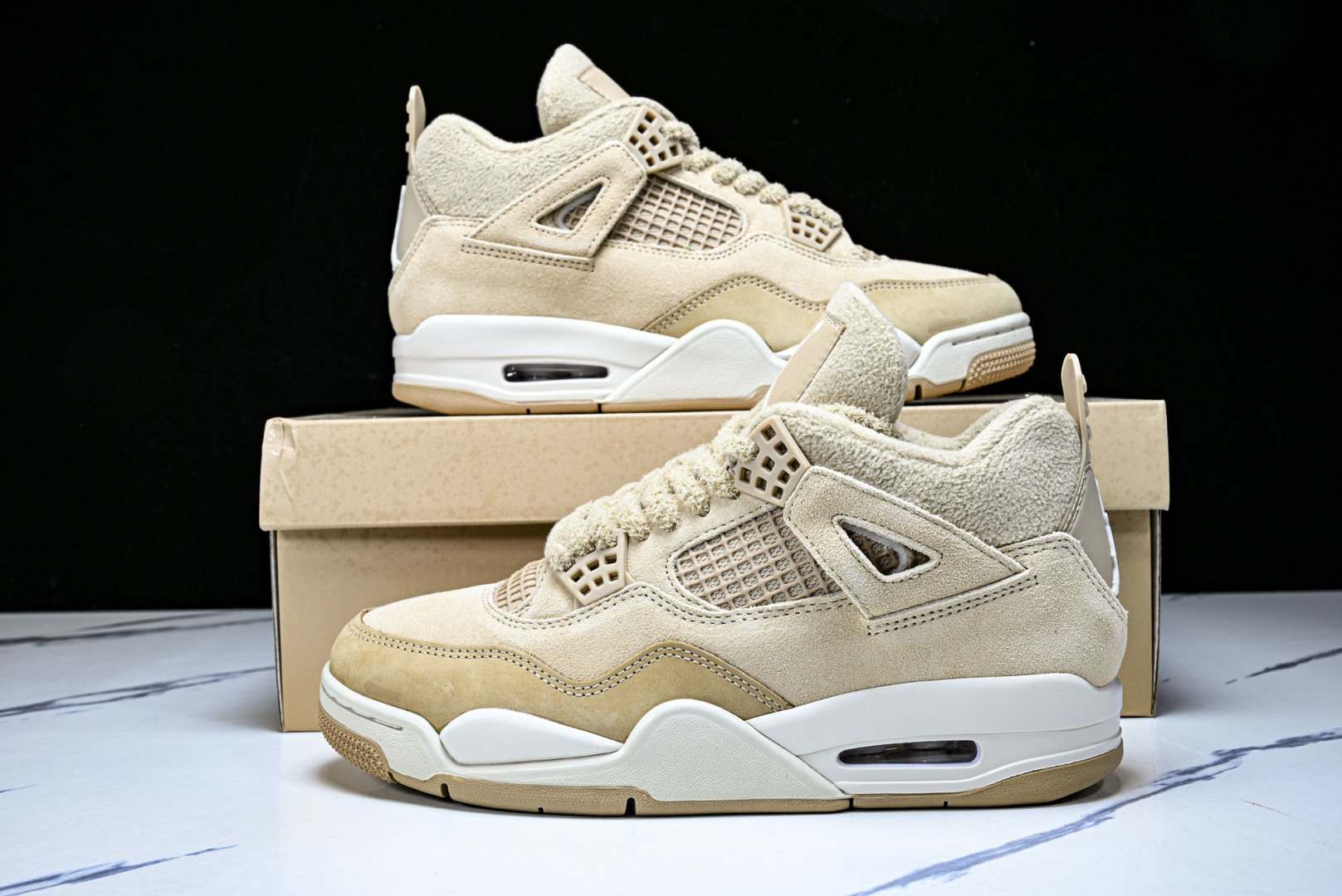 AJ4 尺码:36-48.5纯原出品-Air Jordan 4 Retro AJ4 乔丹4代沙漠黄 毛绒