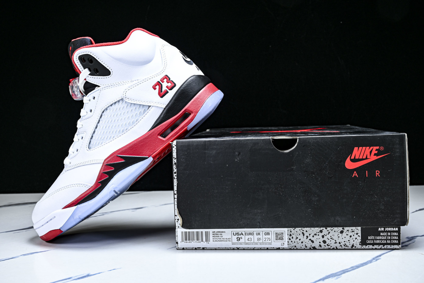 AJ5 尺码40.5-47.5纯原出品-Air Jordan 5 Retro Fire Red Blac