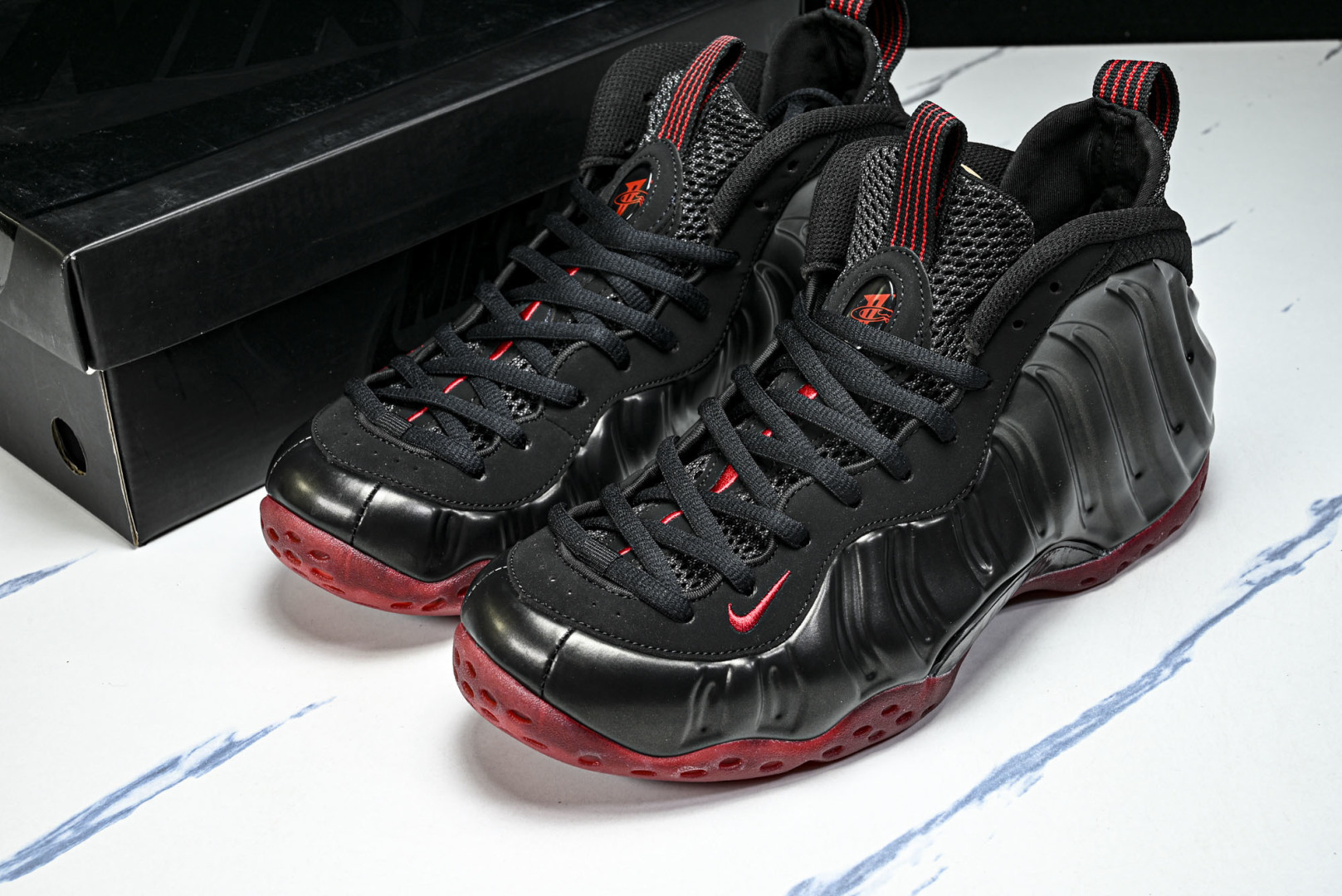 喷泡 尺码40-47.5纯原出品-Air Foamposite One Cough Dro 黑红喷 IB