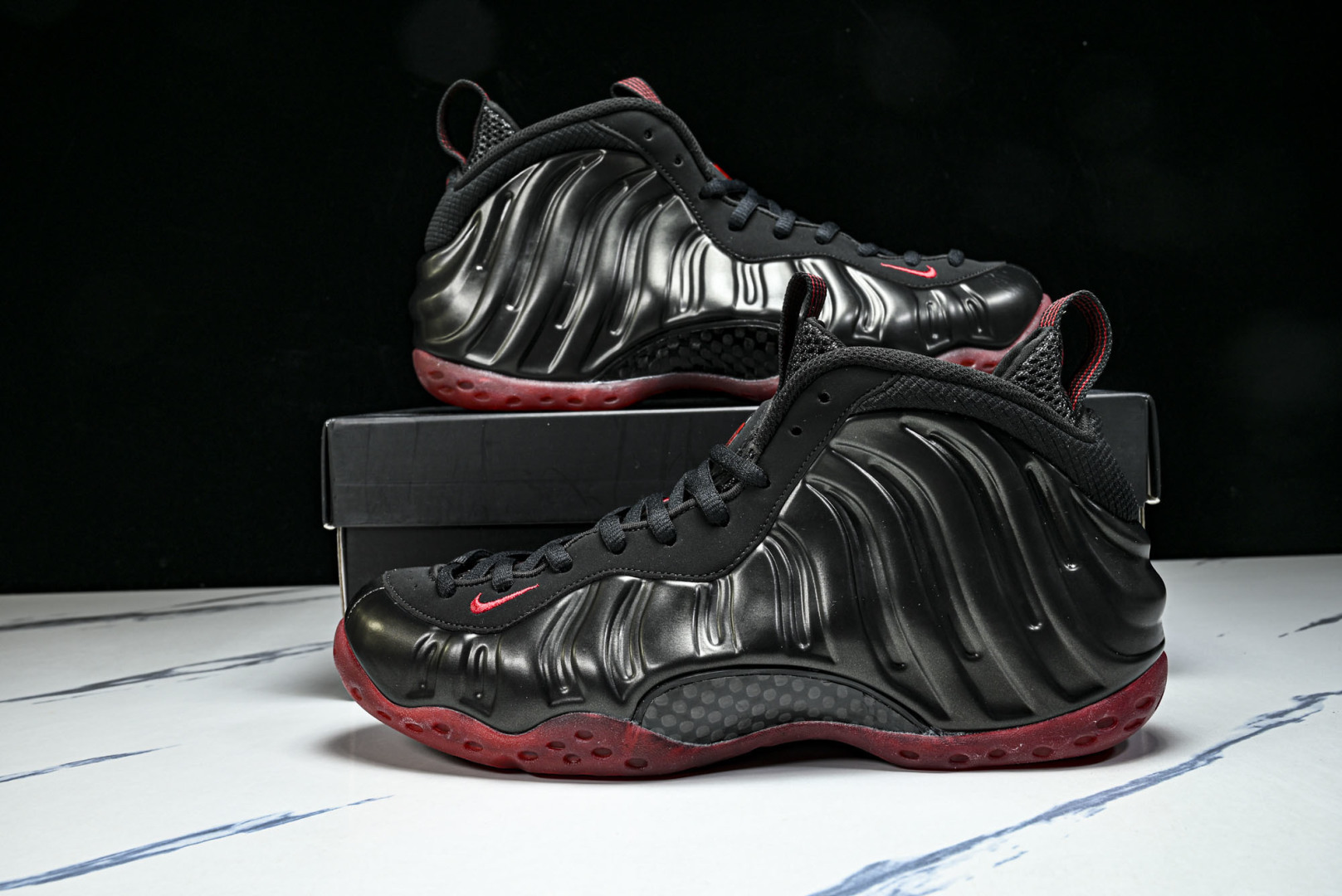 喷泡 尺码40-47.5纯原出品-Air Foamposite One Cough Dro 黑红喷 IB