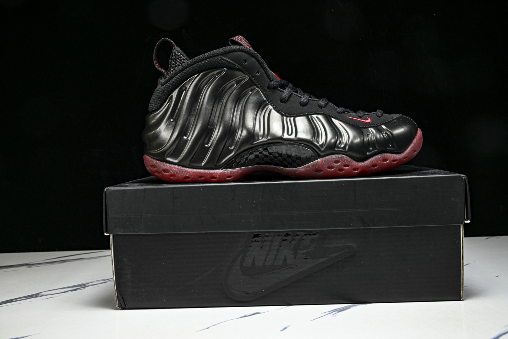 喷泡 尺码40-47.5纯原出品-Air Foamposite One Cough Dro 黑红喷 IB
