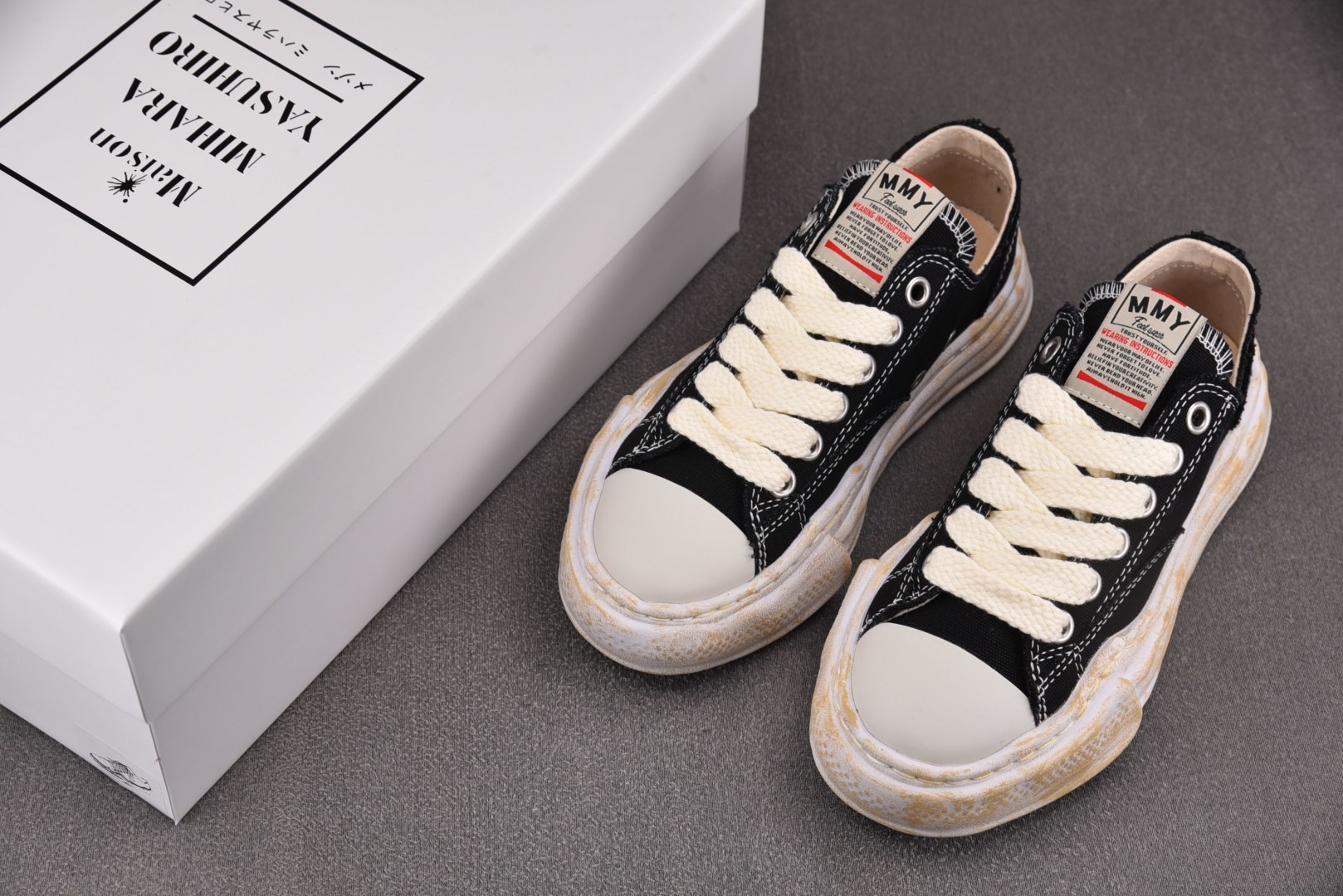 MMY 尺码36-45纯原版出品-MIHARA YASUHIRO Hank 做旧黑色 No.735 YZ