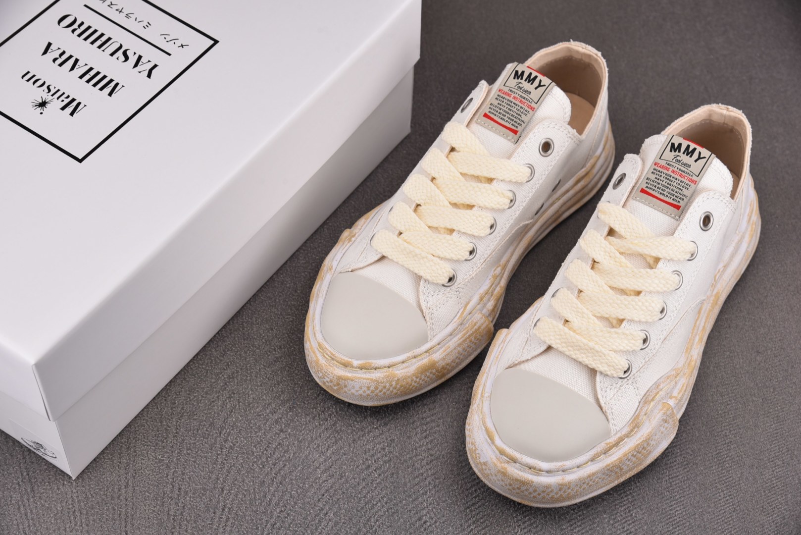 MMY 尺码36-45纯原版出品-MIHARA YASUHIRO Hank 做旧米白 No.736 YZ