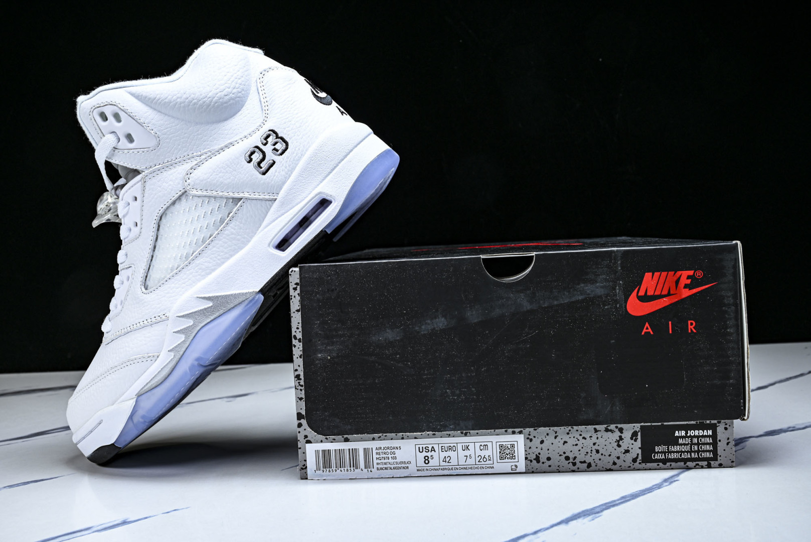 AJ5 尺码:40-48.5纯原出品-Air Jordan 5 Retro White Metallic