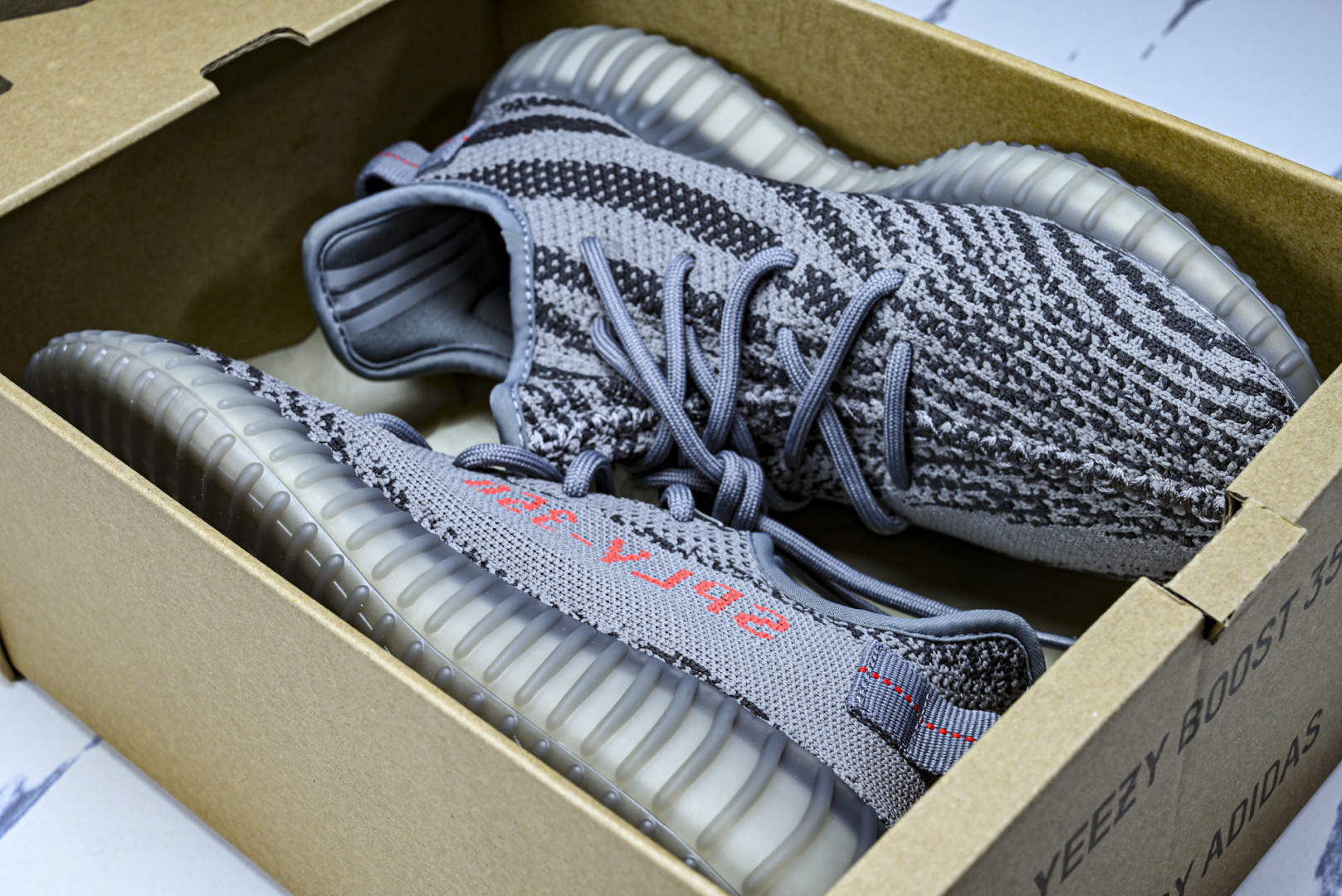 Yeezy 尺码:36-49纯原出品-Yeezy 350V2 Boost 侃爷椰子350二代 灰橙字斑马