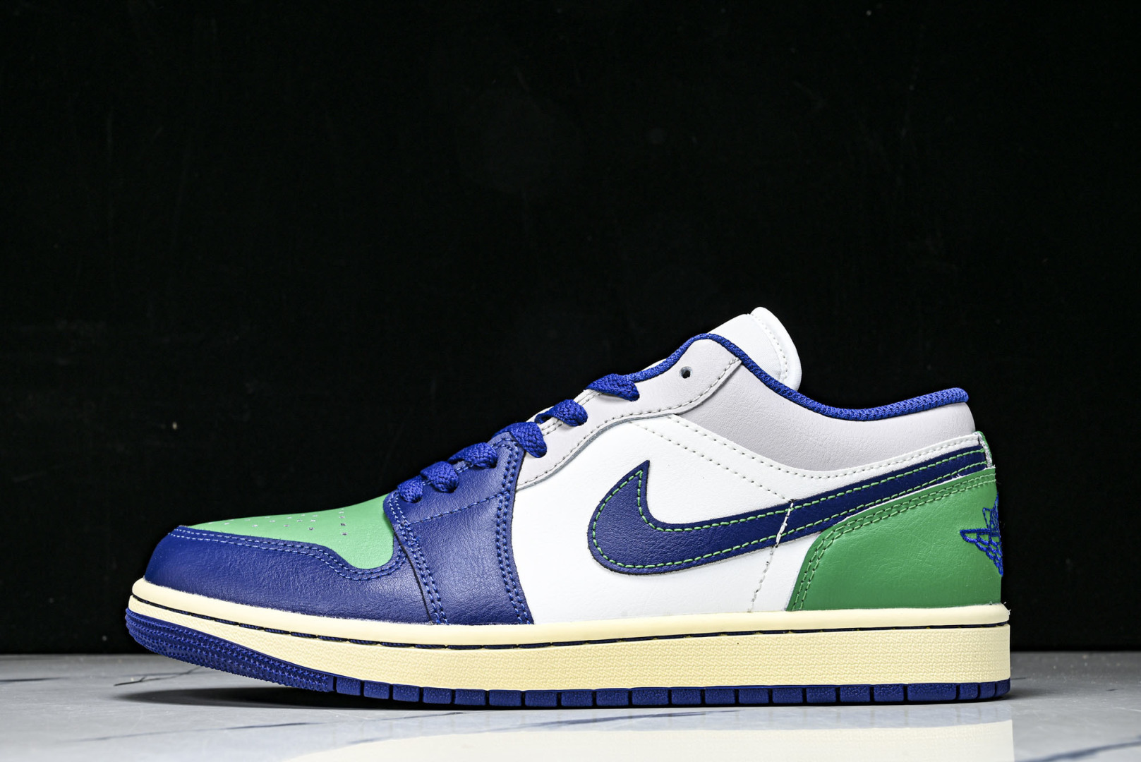 AJlow 尺码:40-46纯原出品-Air Jordan 1 Low AJ1 乔1蓝绿拼色 低帮文化休