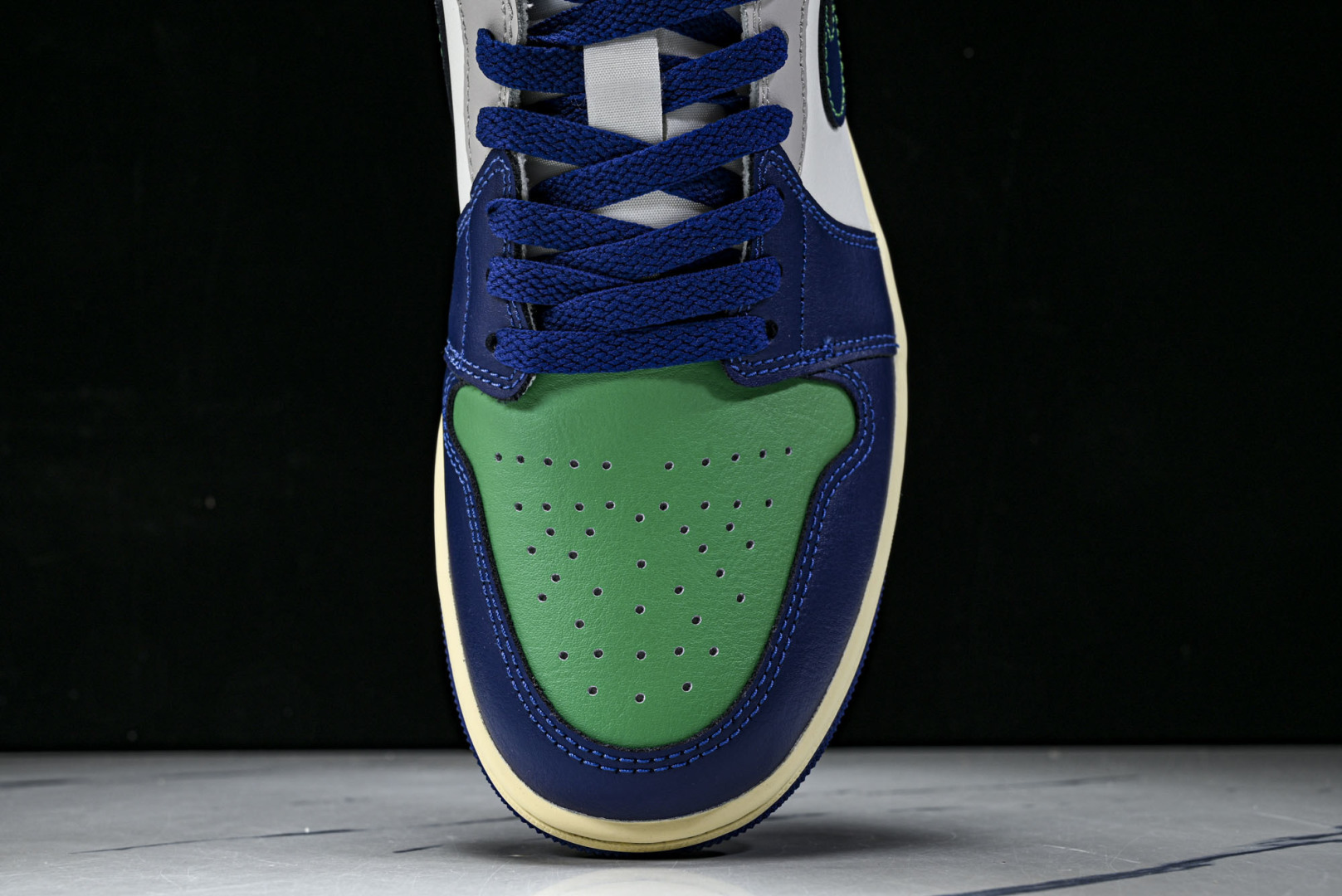 AJlow 尺码:40-46纯原出品-Air Jordan 1 Low AJ1 乔1蓝绿拼色 低帮文化休