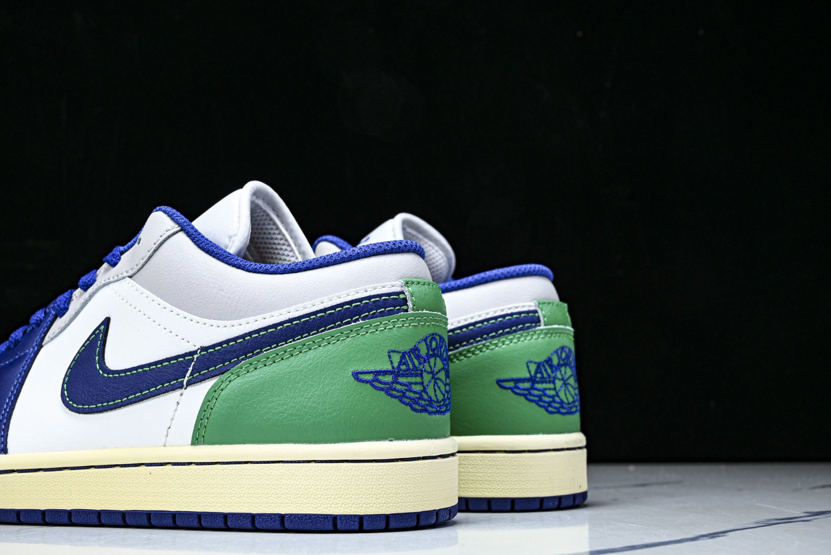 AJlow 尺码:40-46纯原出品-Air Jordan 1 Low AJ1 乔1蓝绿拼色 低帮文化休