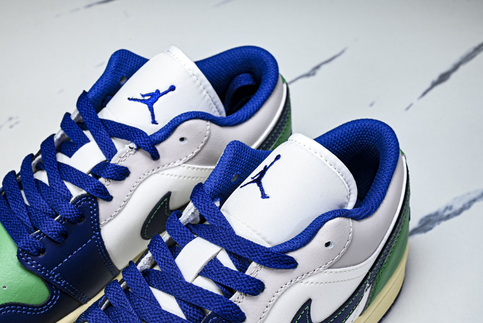 AJlow 尺码:40-46纯原出品-Air Jordan 1 Low AJ1 乔1蓝绿拼色 低帮文化休