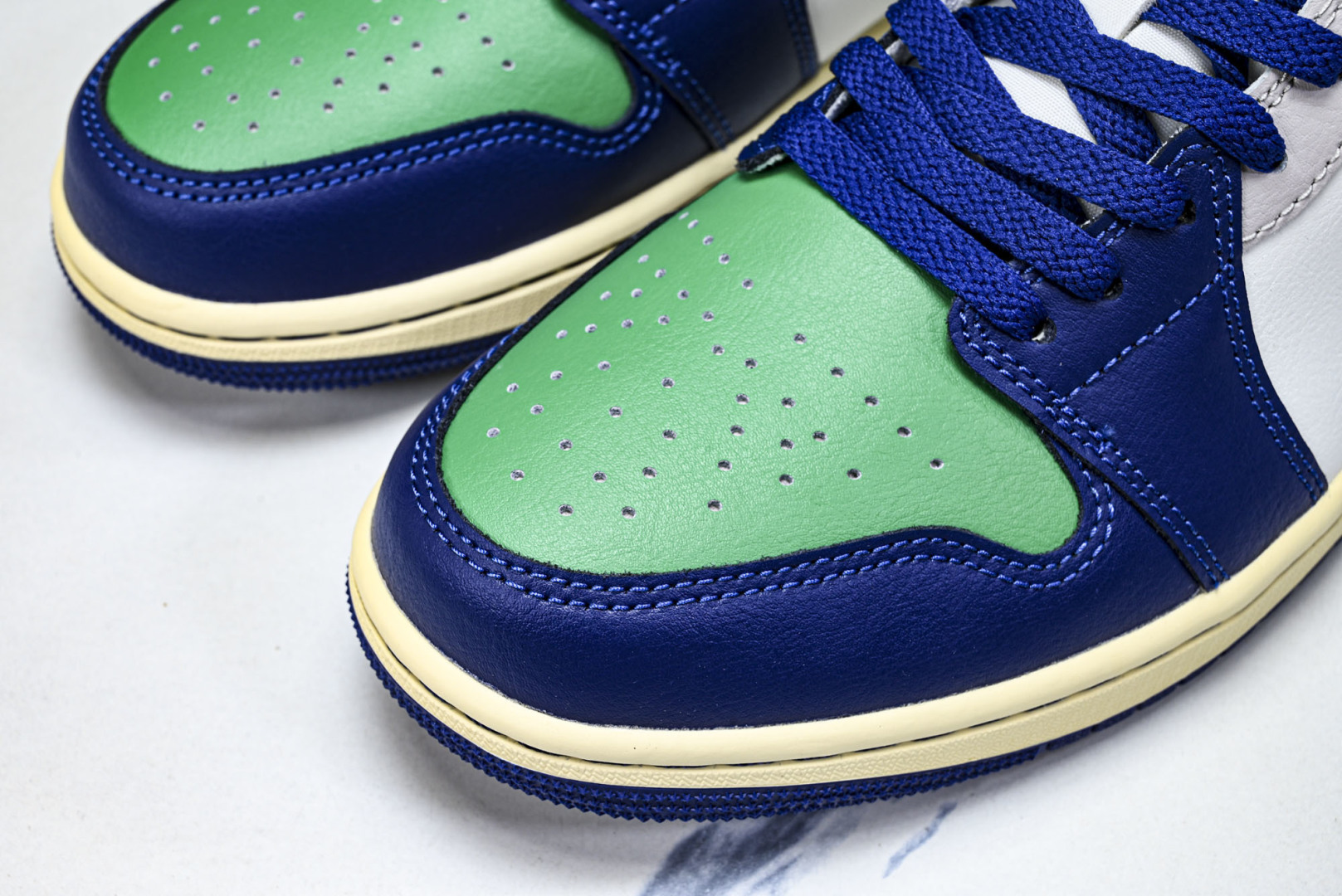 AJlow 尺码:40-46纯原出品-Air Jordan 1 Low AJ1 乔1蓝绿拼色 低帮文化休