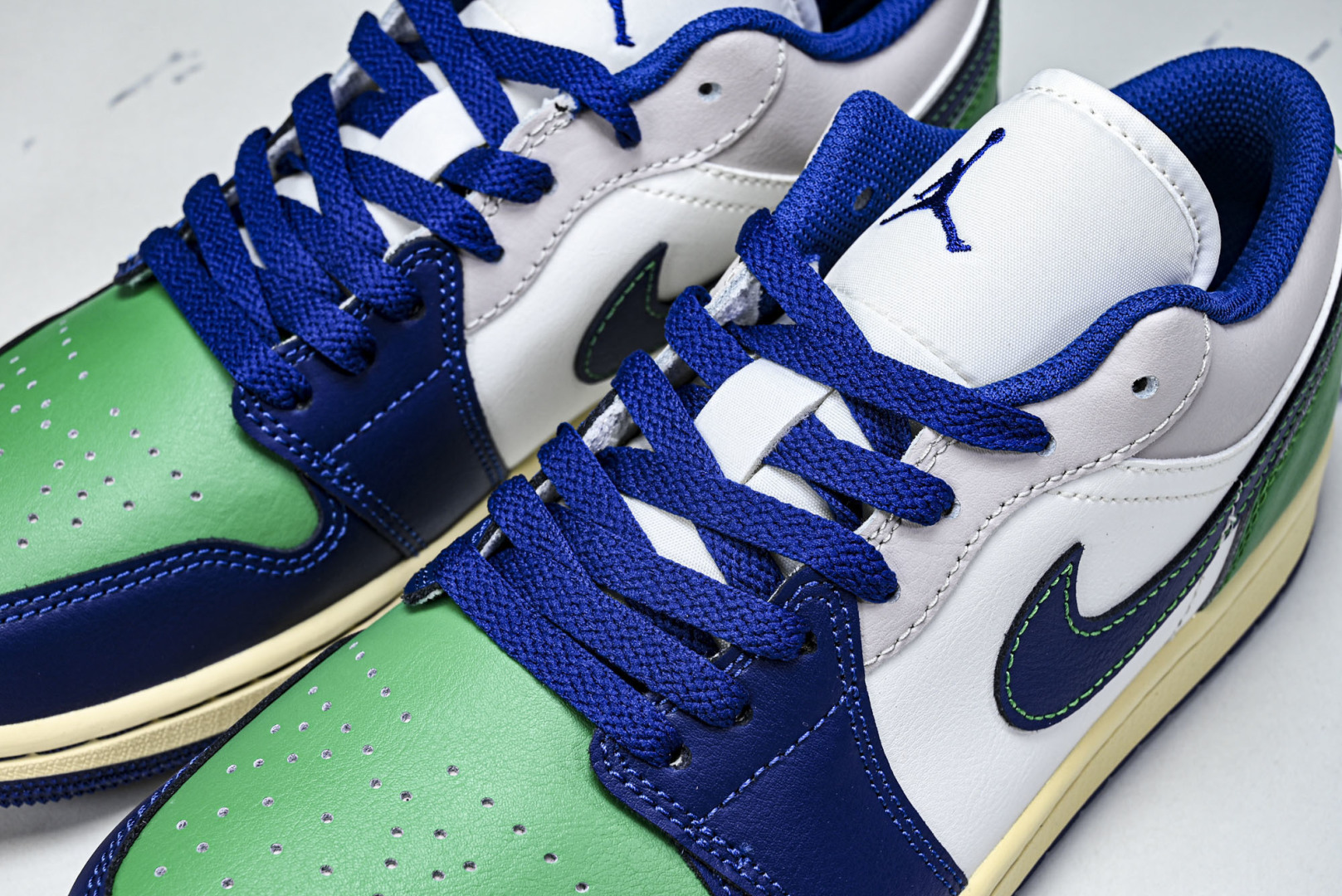 AJlow 尺码:40-46纯原出品-Air Jordan 1 Low AJ1 乔1蓝绿拼色 低帮文化休