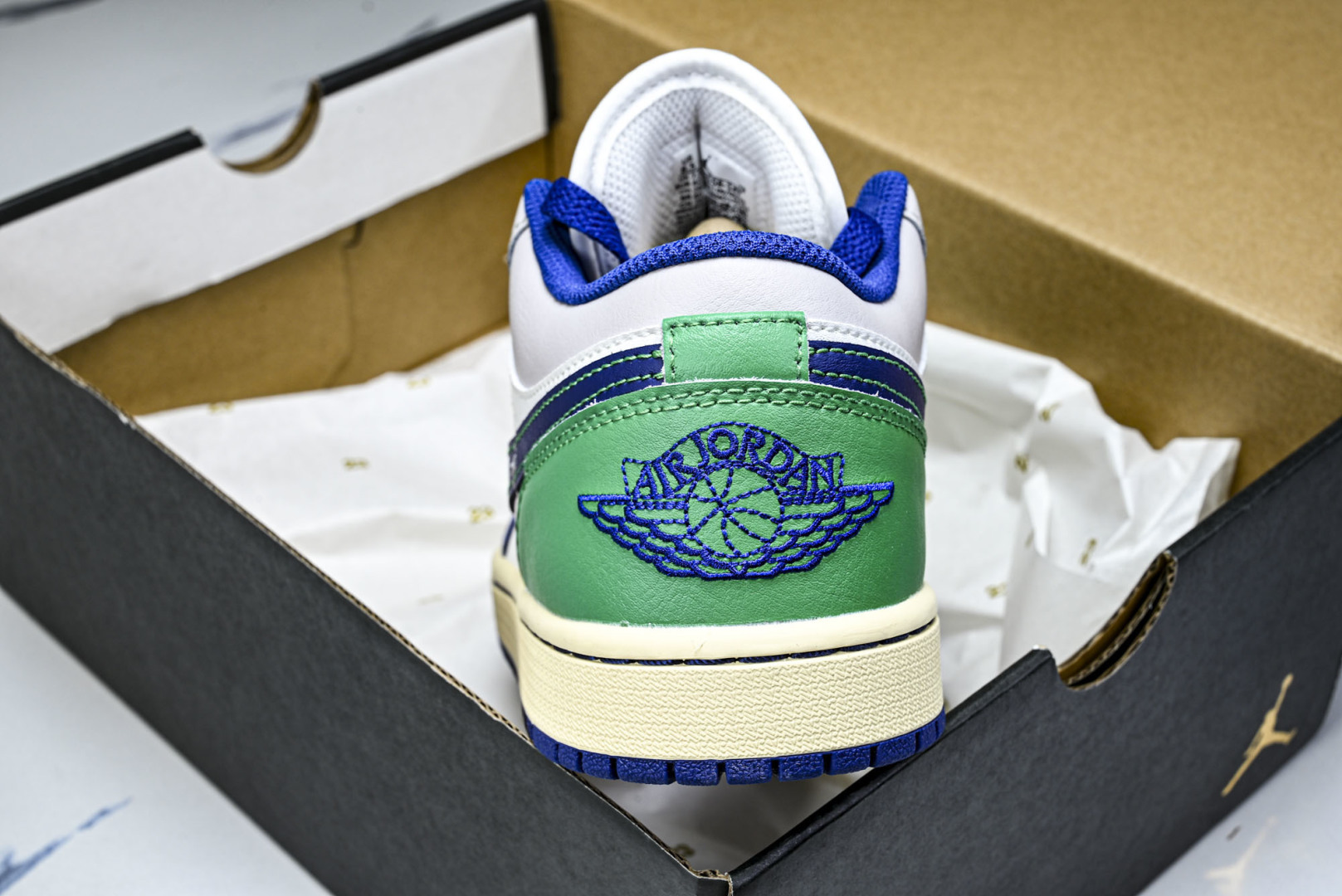 AJlow 尺码:40-46纯原出品-Air Jordan 1 Low AJ1 乔1蓝绿拼色 低帮文化休