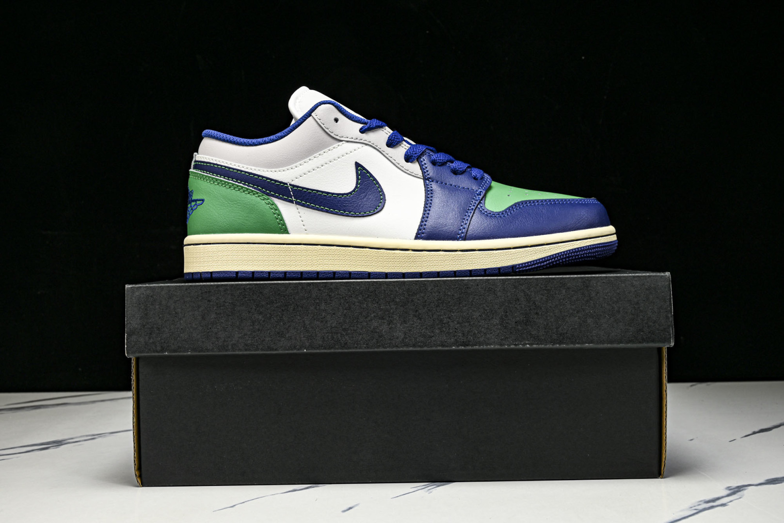 AJlow 尺码:40-46纯原出品-Air Jordan 1 Low AJ1 乔1蓝绿拼色 低帮文化休